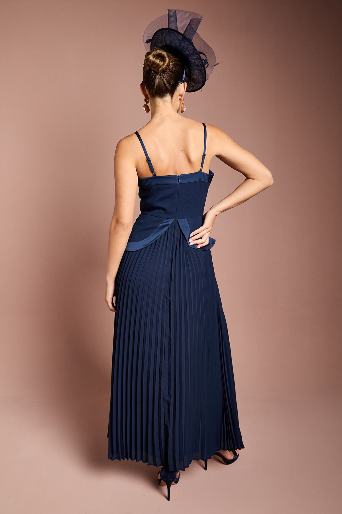 Coast Strappy Crepe Maxi Dress Navy image 3