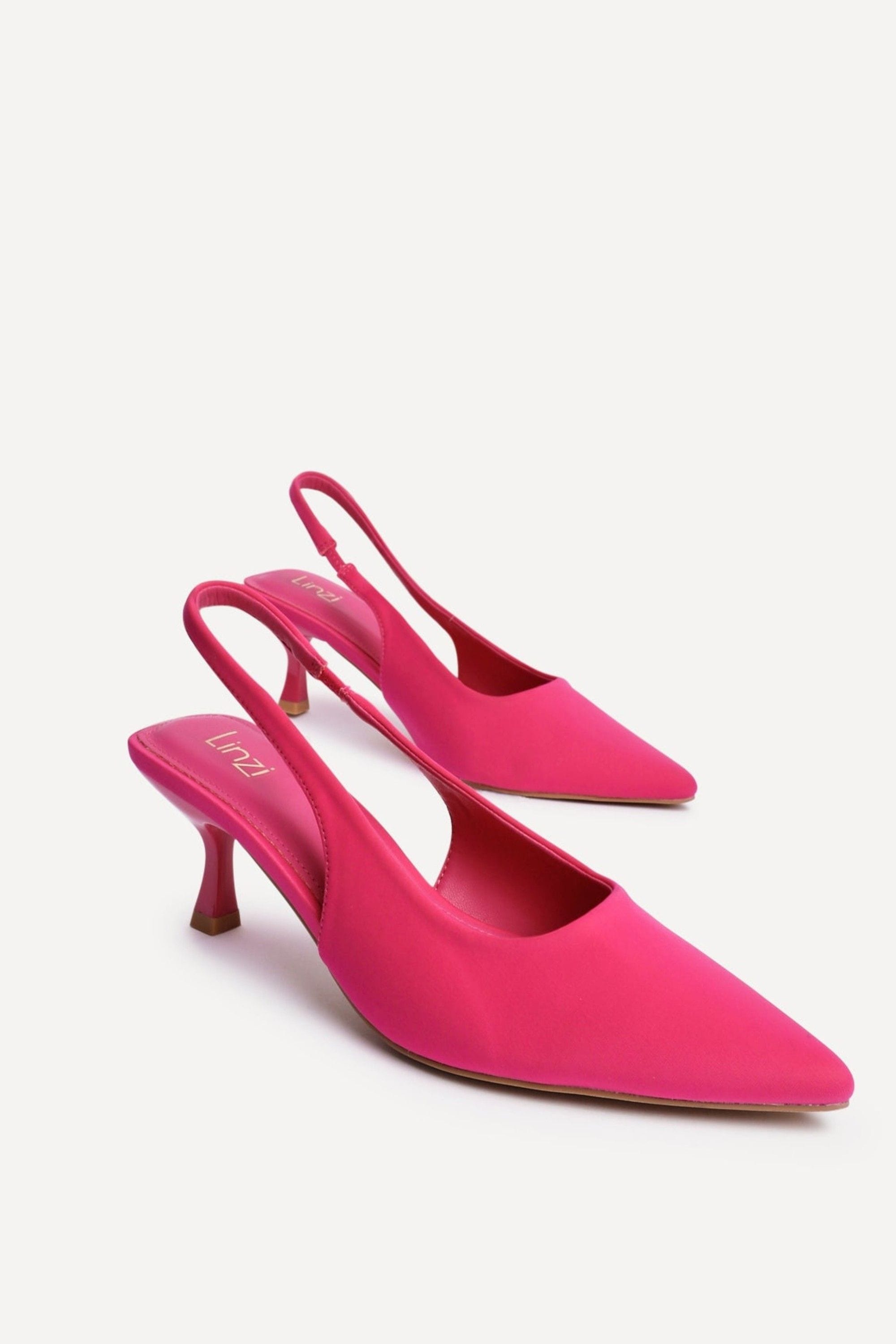 Linzi Tavia Fuchsia Scuba Slingback Court Heels image 4