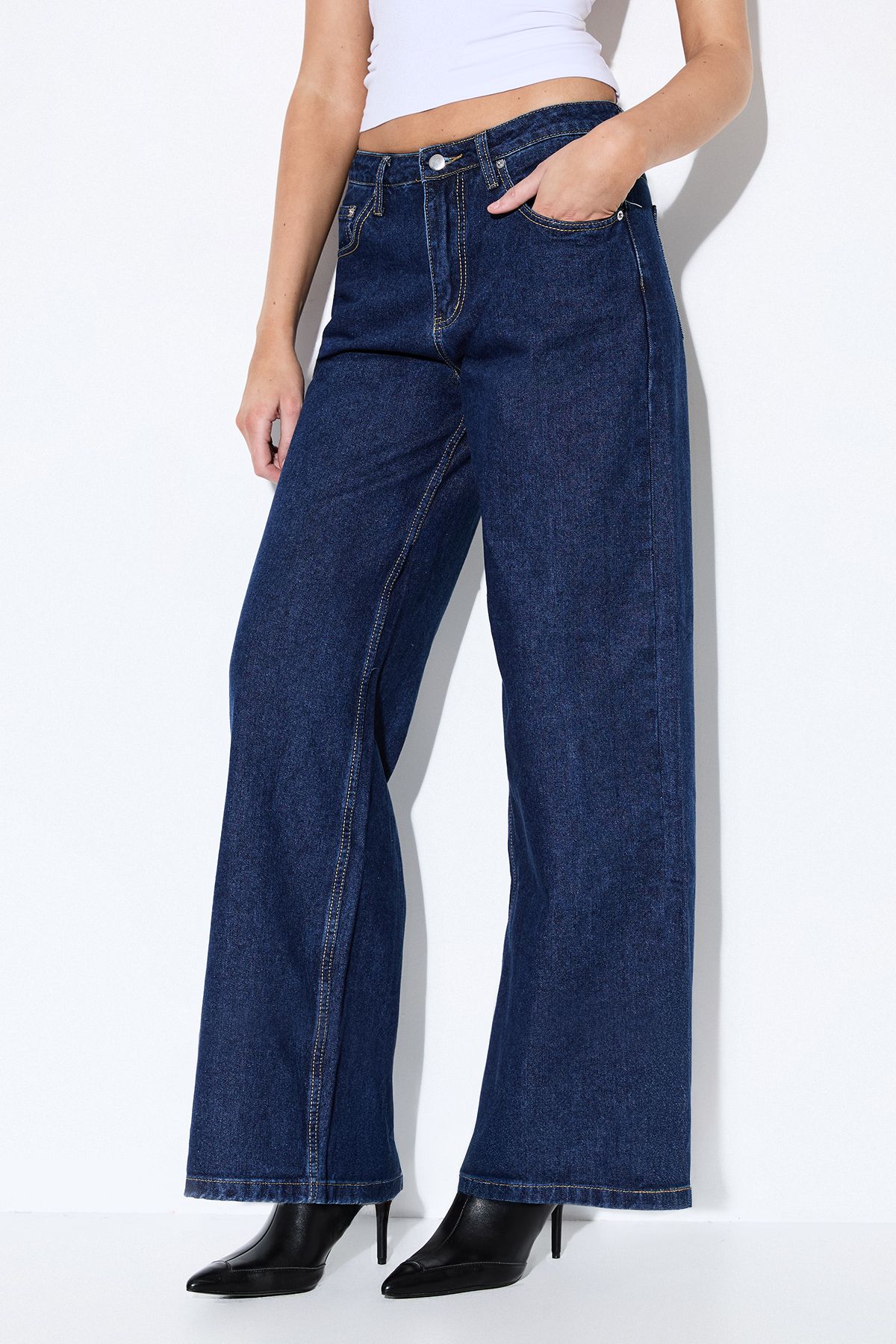 MissPap Denim Wide Leg Jeans Indigo image 2