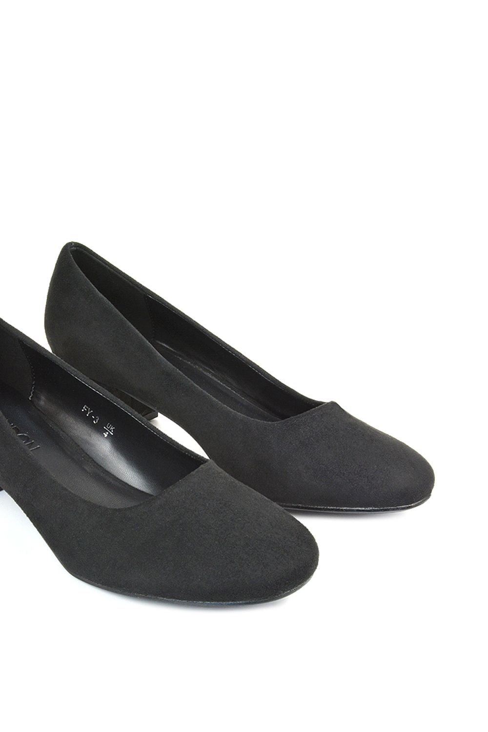 XY London 'Liberty' Low Block Heel Round Toe Slip On Court Shoes image 6