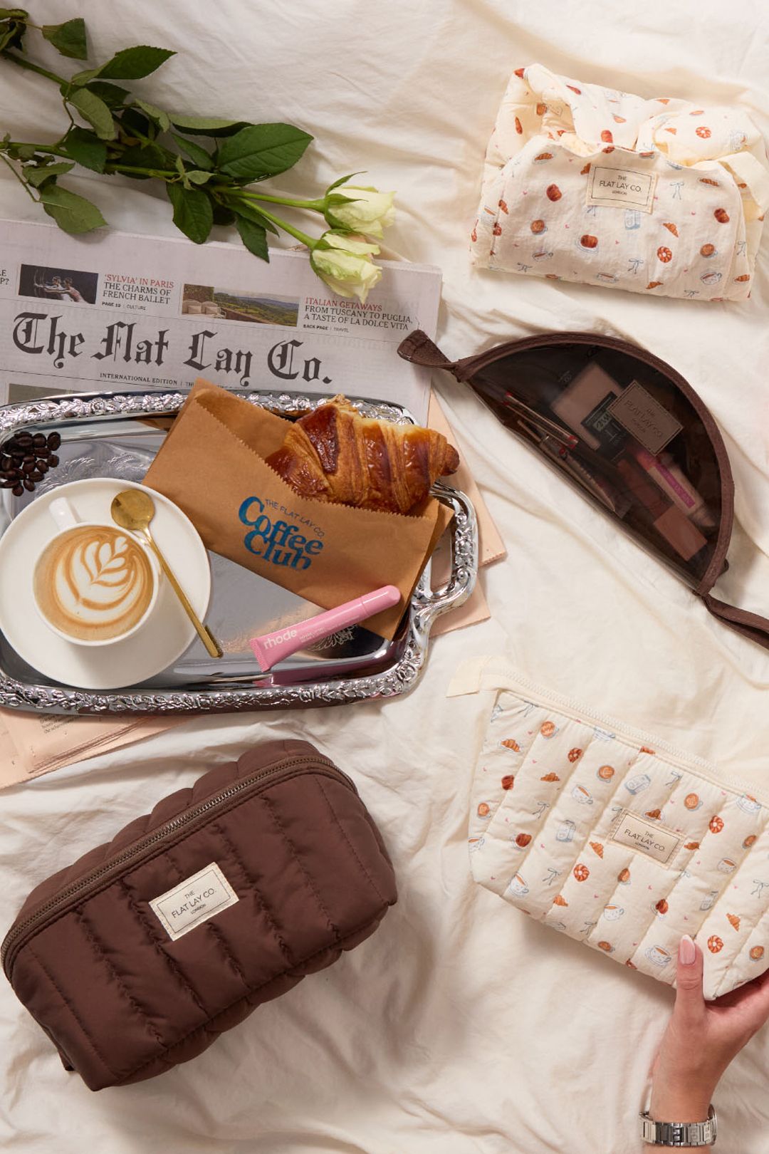 The Flat Lay Co Parachute Drawstring Makeup Bag - Patisserie Multi image 9