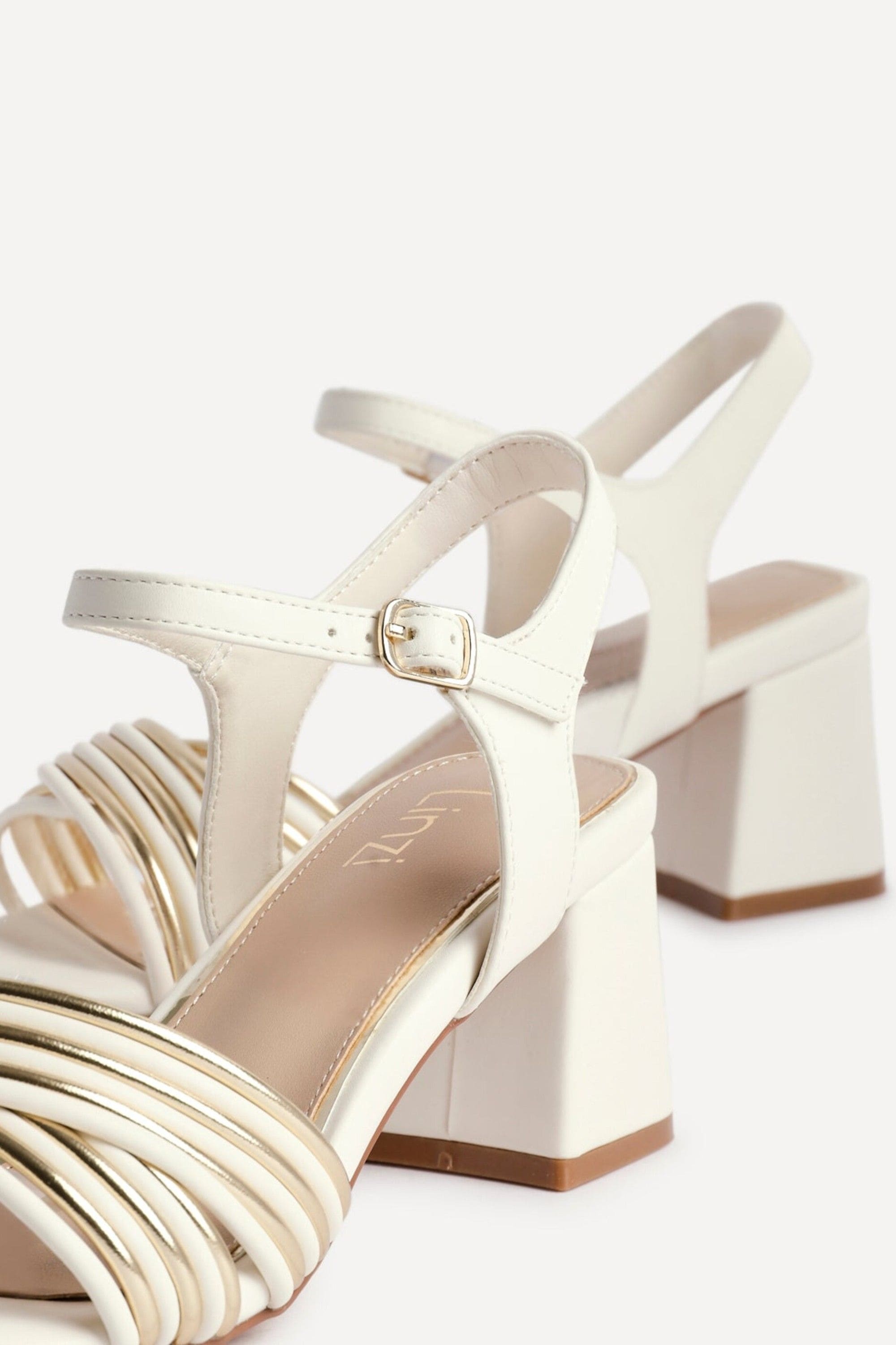 Linzi Genna Ivory Faux Leather Strappy Crossover Heeled Sandal image 5