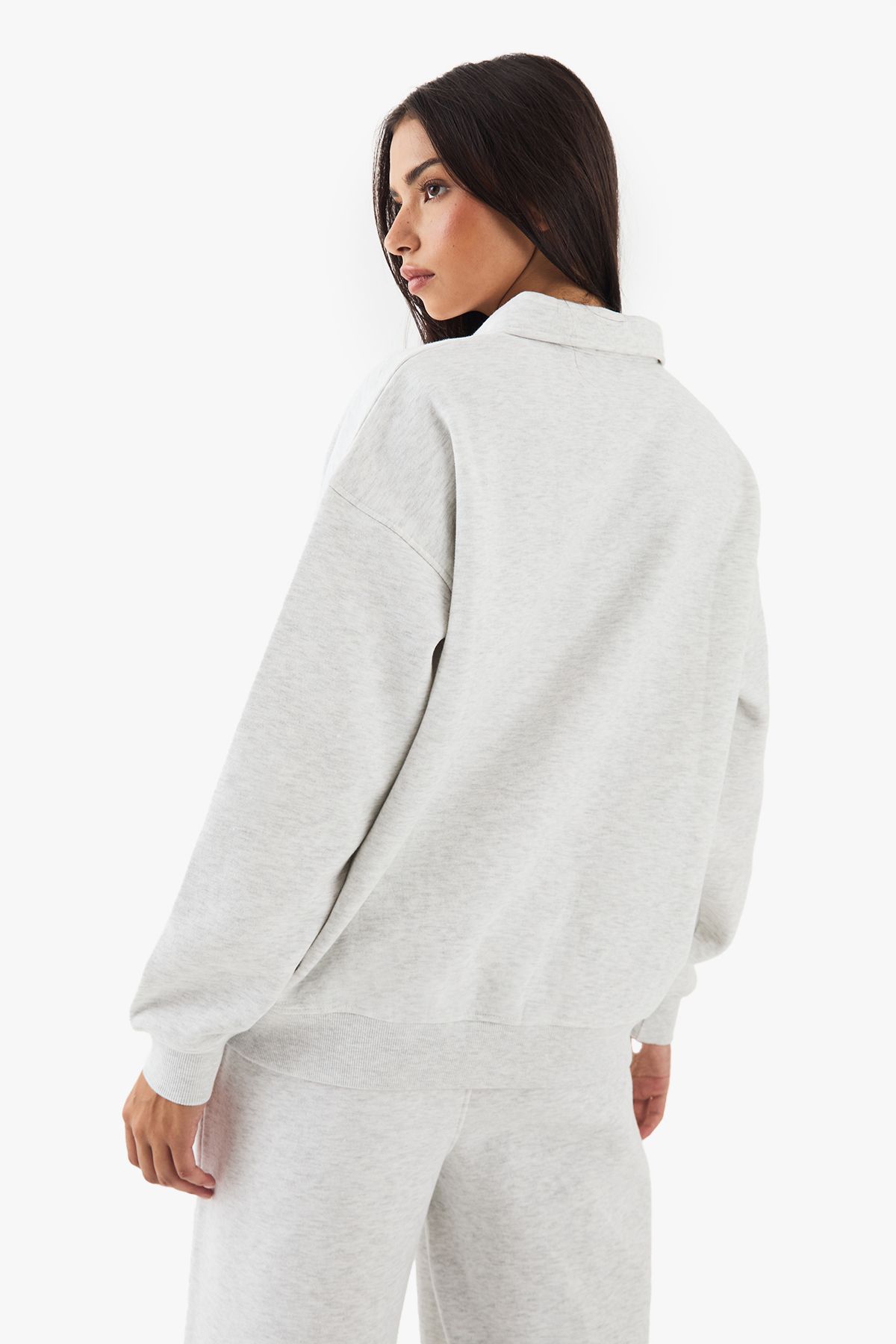 DSGN Studio DSGN Studio Collared Oversized Sweatshirt Ash Grey image 2