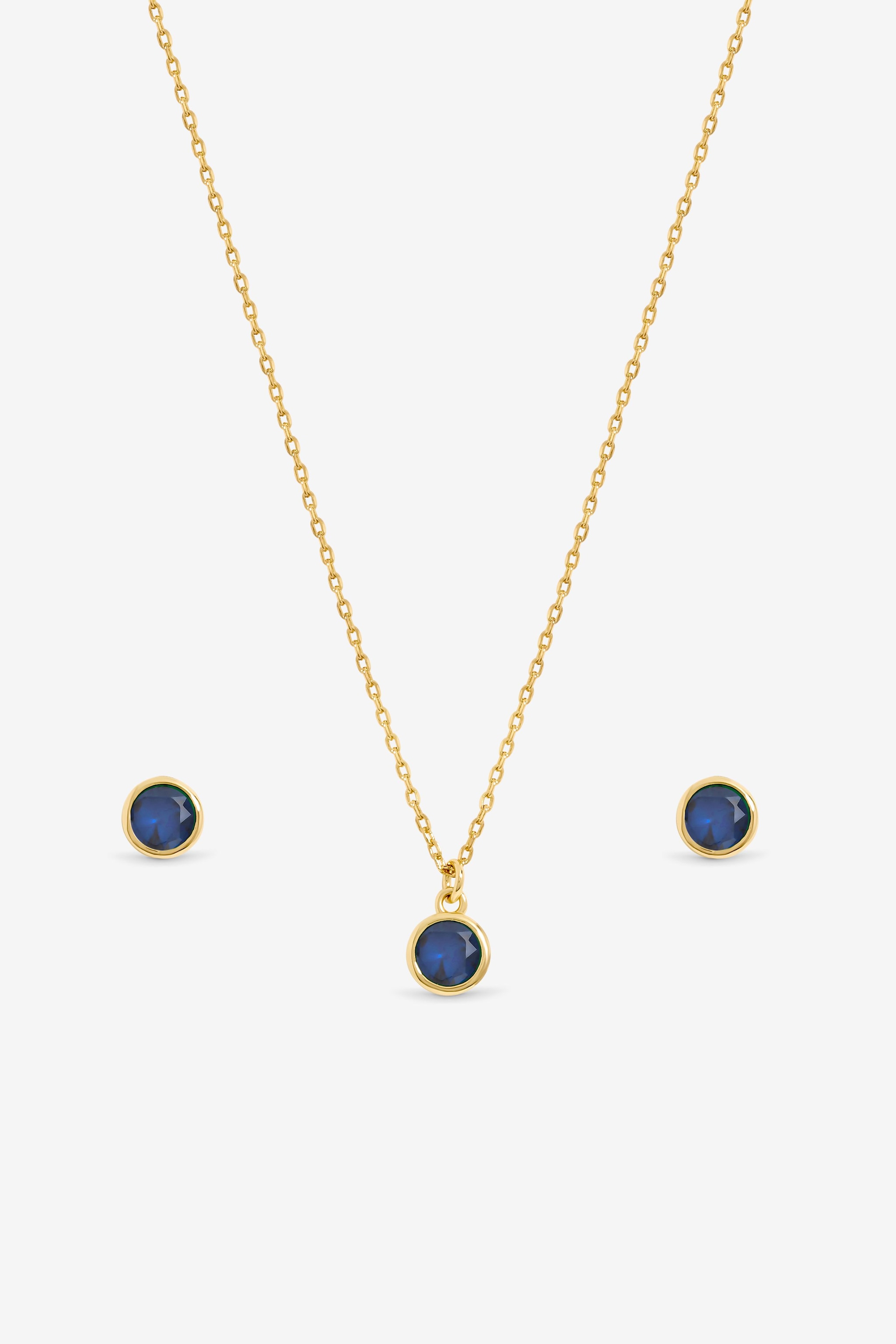 Jon Richard 14Ct Real Gold Plated Birthstone Bezel Set - September - Gift Boxed image 2