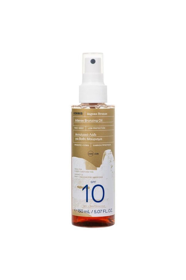 Korres Aegean Bronze Intense Bronzing Oil Face + Body SPF10 150ml Multi