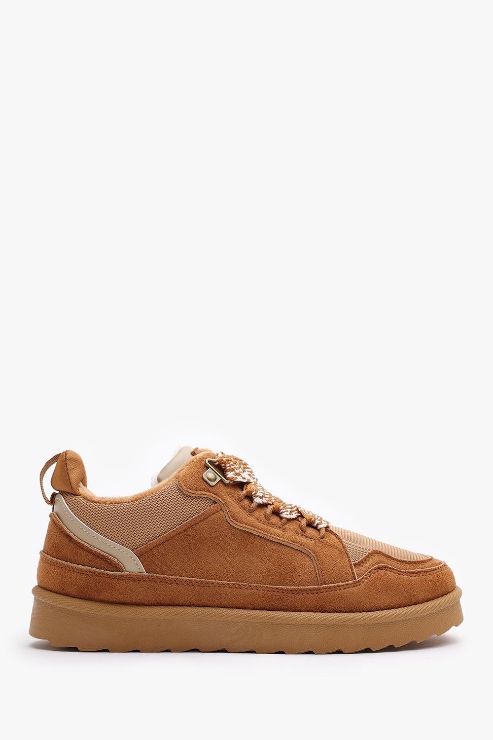 Where's That From 'Darcy' Suede Lace-Up Trainers with Chunky Sole and Mesh Panel image 2