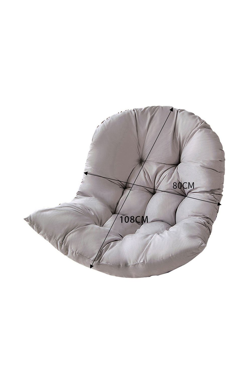 Living and Home 80cm W x 108cm H Light Grey Hanging Egg Swing Chair Cushion image 3