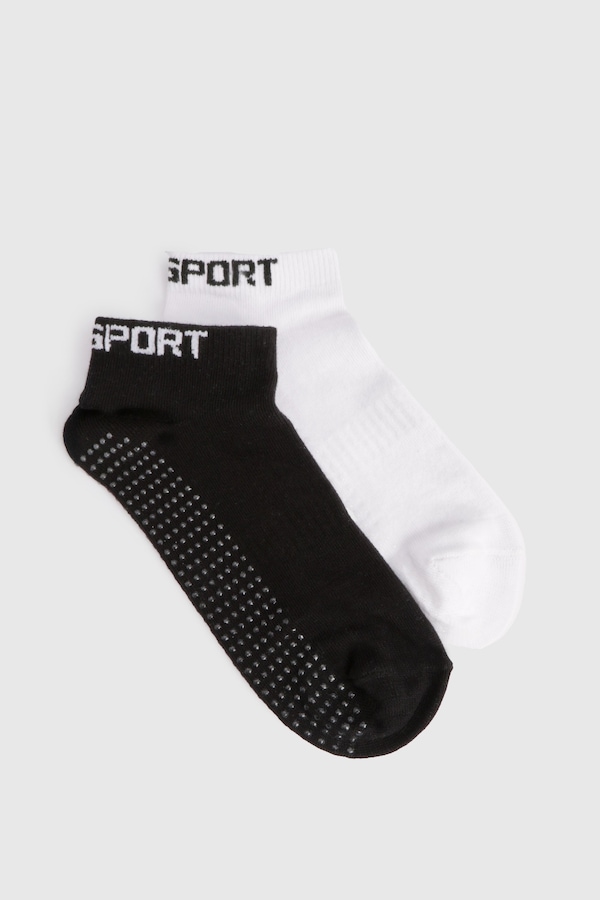 DSGN Studio DSGN Studio 2 Pack Pilates Yoga Trainer Grip Socks Black/white