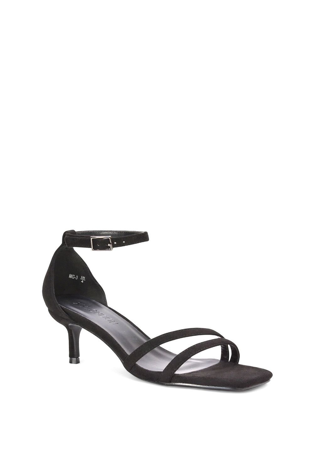 XY London 'Lea' Open Toe Strappy Low Kitten Heel Sandal Shoes image 2