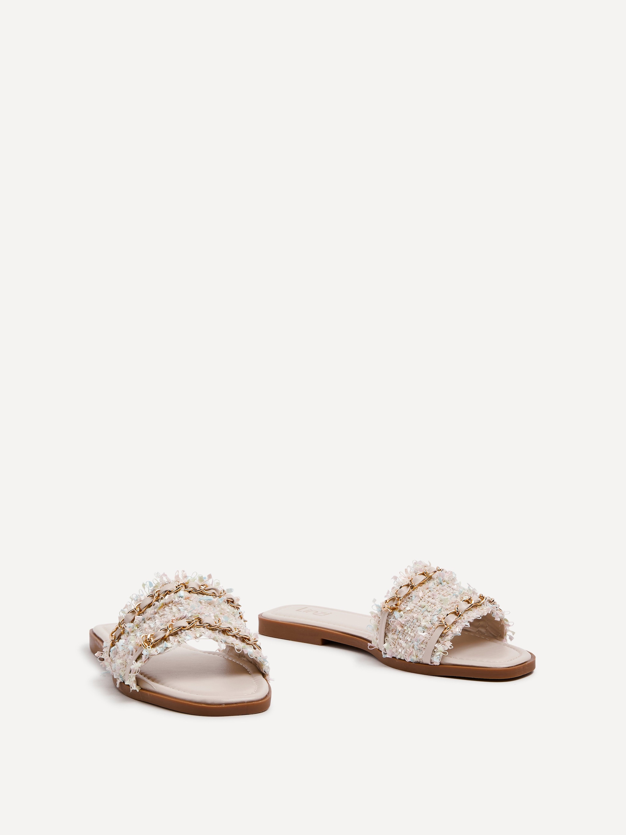 Linzi Lola Nude & Mint Faux Leather Slider image 3