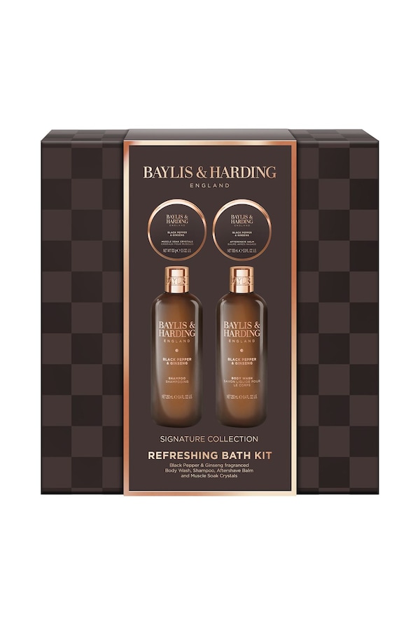 Baylis & Harding Black Pepper & Ginseng Men's Luxury Bath Kit Gift Set Multi