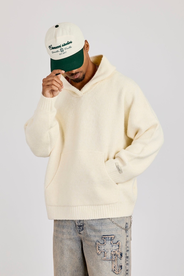 Cernucci Rib Knitted Hoodie - Off White
