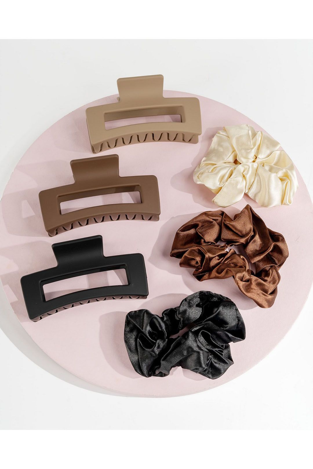 Brushworks Natural Hair Clip & Scrunchie Set Multi image 3