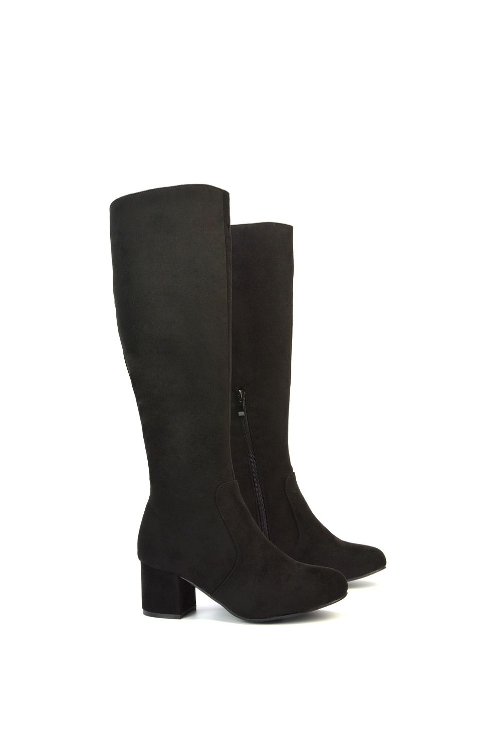 XY London 'Honey' Knee High Boots with Mid Block Heel and Inside Zip image 5