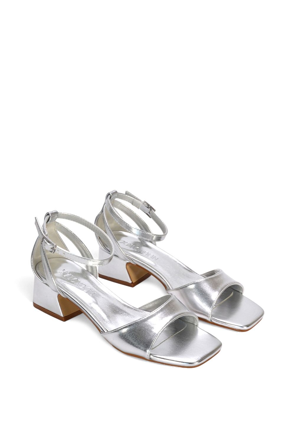 XY London 'Hayley' Strappy Block Low Heel Sandals With Cut Out image 5