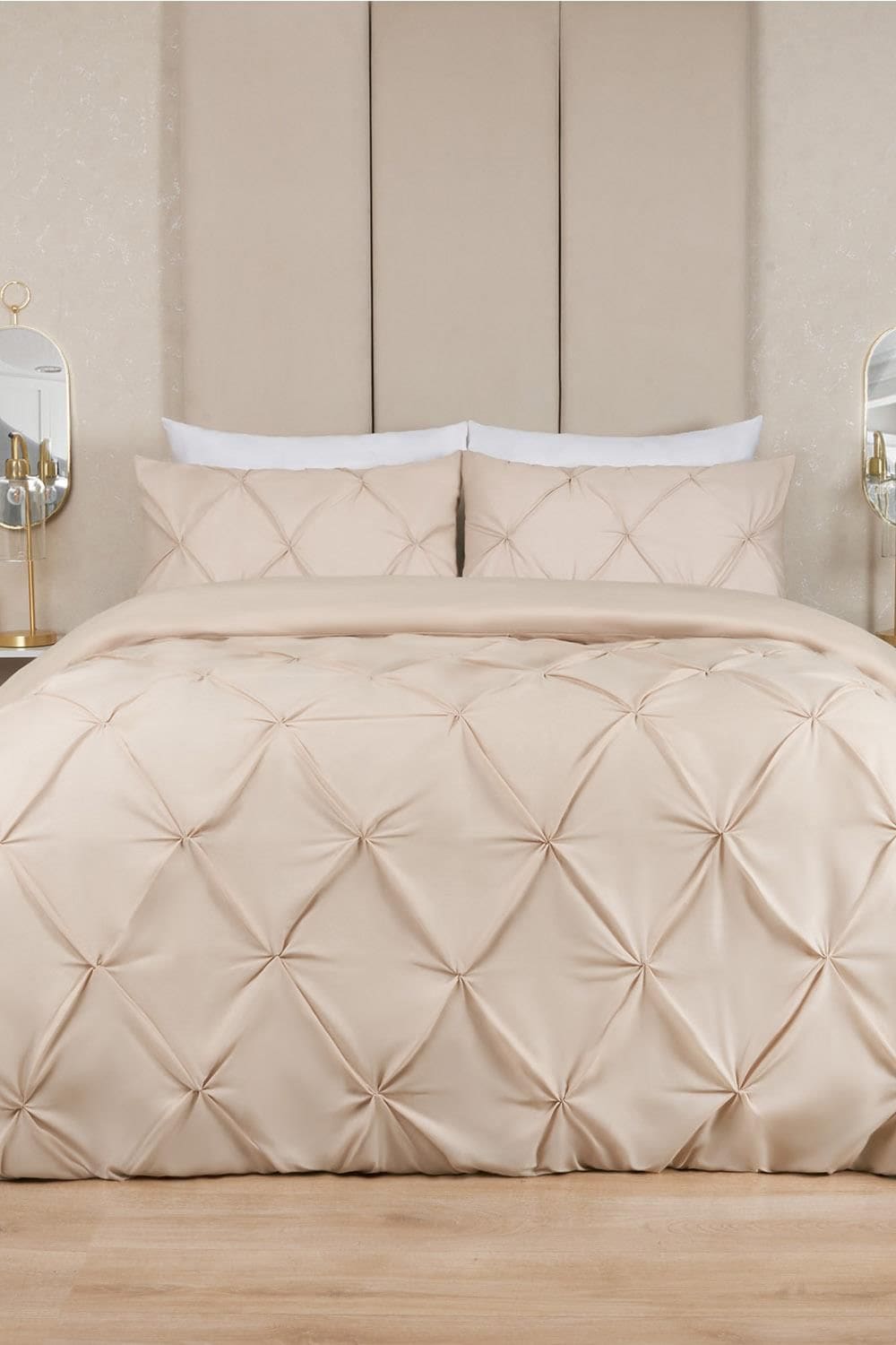 OHS Diamond Pintuck Duvet Cover with Pillowcase image 1