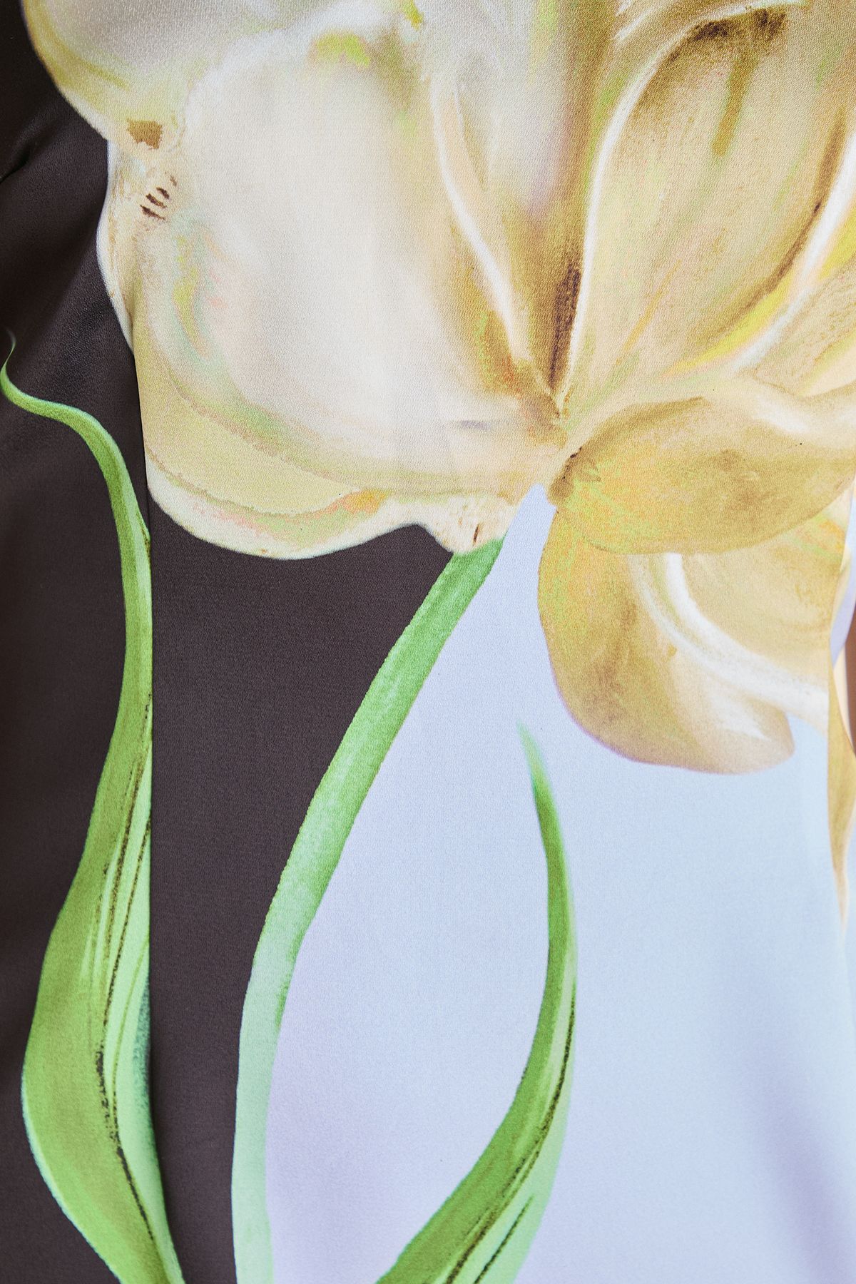 Coast Printed One Shoulder Ladder Fringe Maxi Dress Black image 5