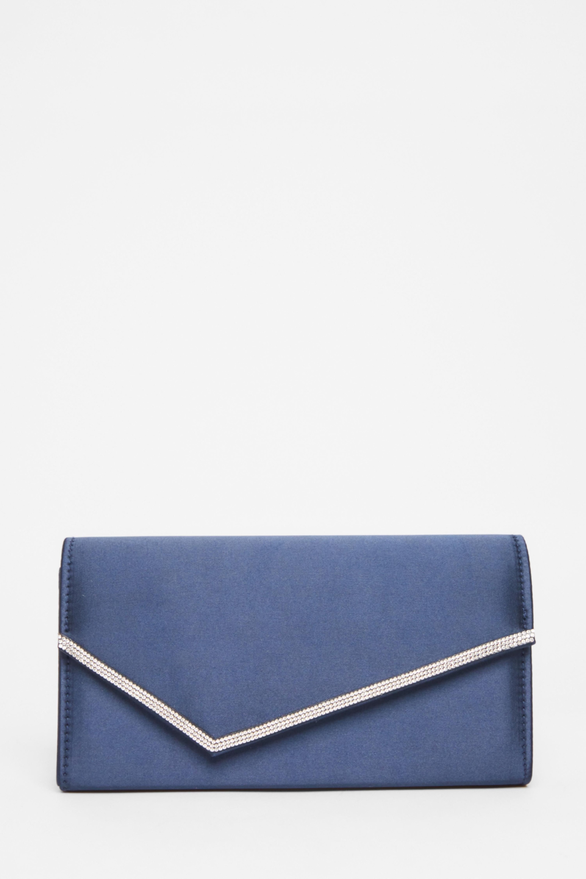 Quiz Navy Diamante Clutch image 3