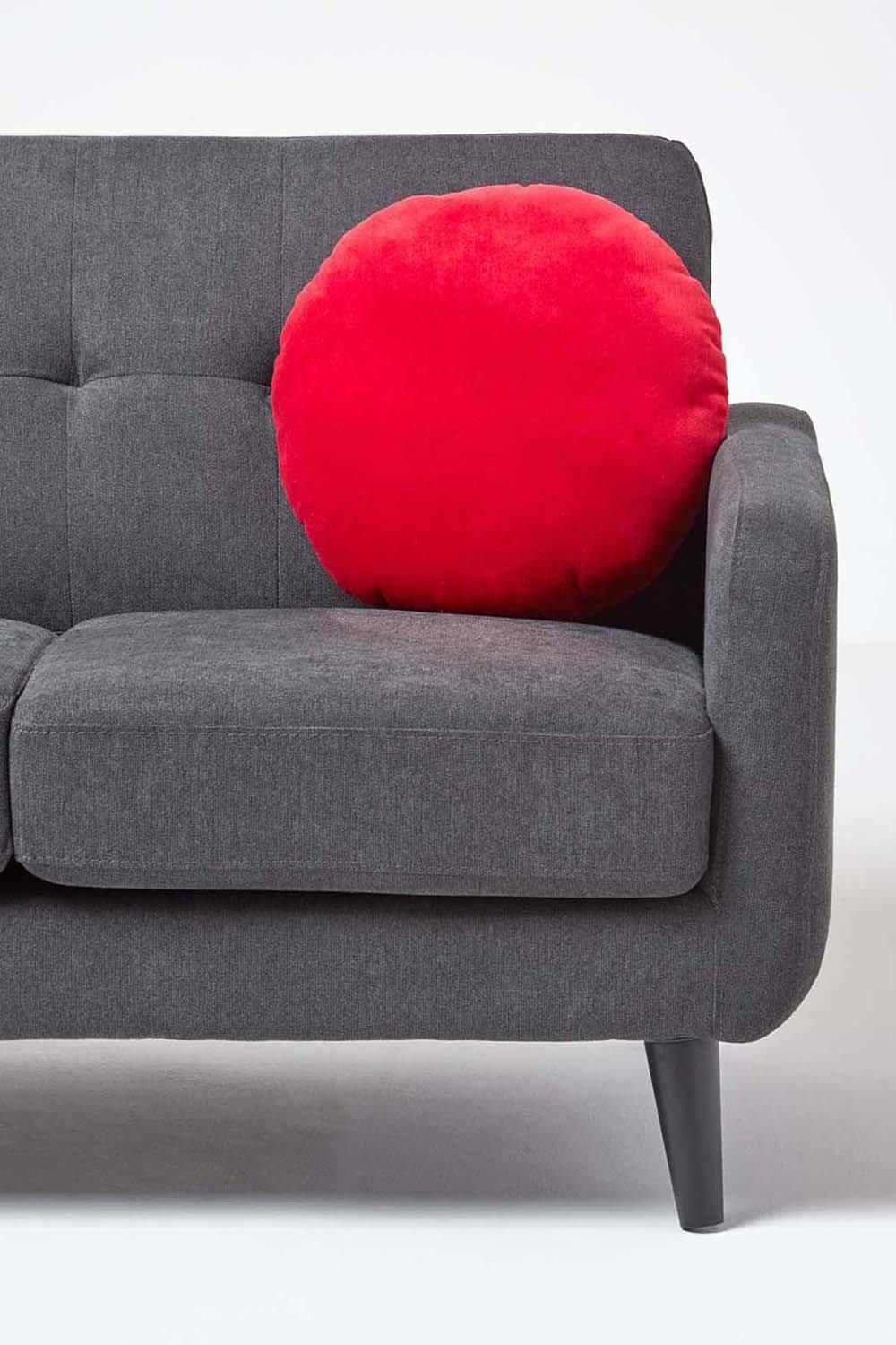 Homescapes Velvet Cushion, 40 cm Round image 4