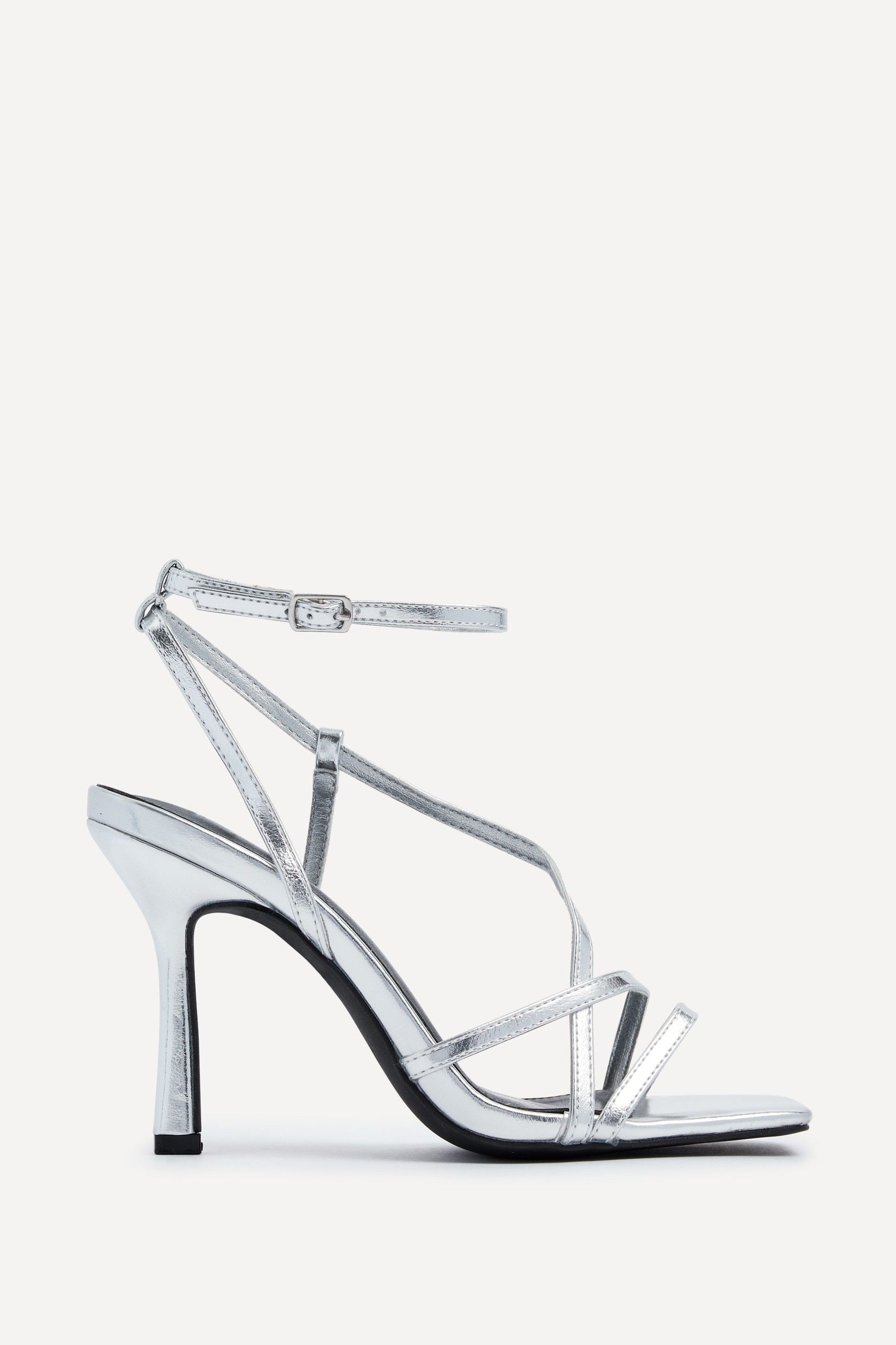 Linzi Havana Silver Faux Leather Strappy Heeled Sandal image 1