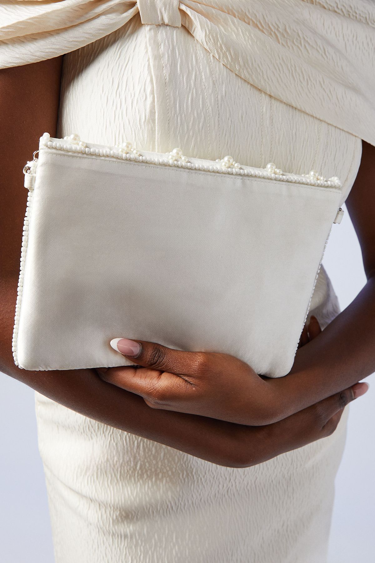 Coast Bridal Beaded Envelope Clutch Bag With Shoulder Strap Ivory image 3