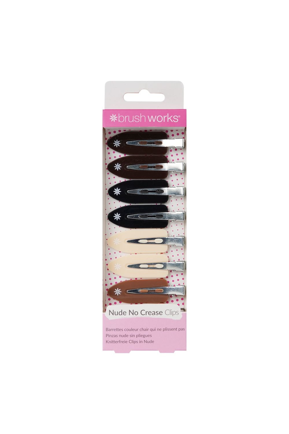 Brushworks Nude No Crease Hair Clips - 8 Pack Multi
