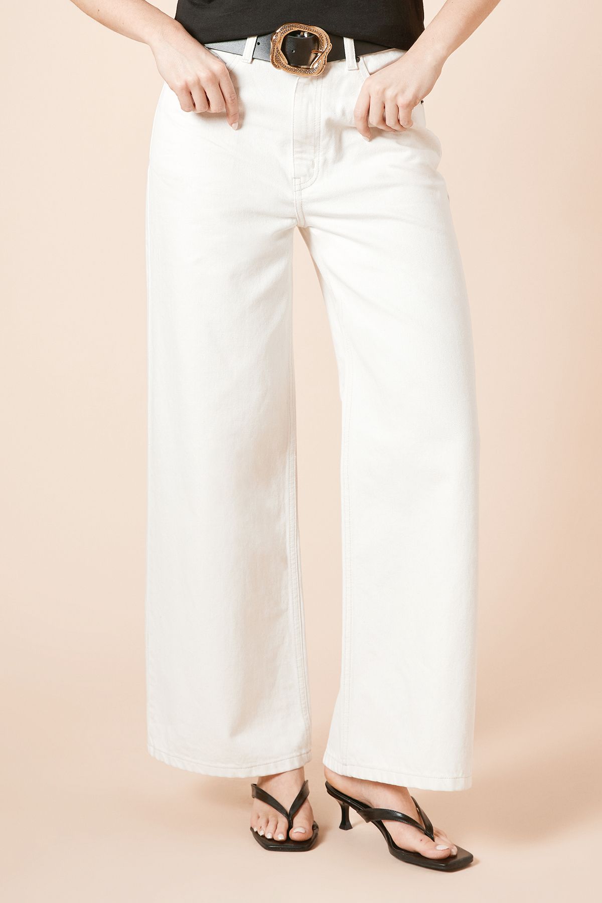 Dorothy Perkins Wide Leg Jean Ecru image 2