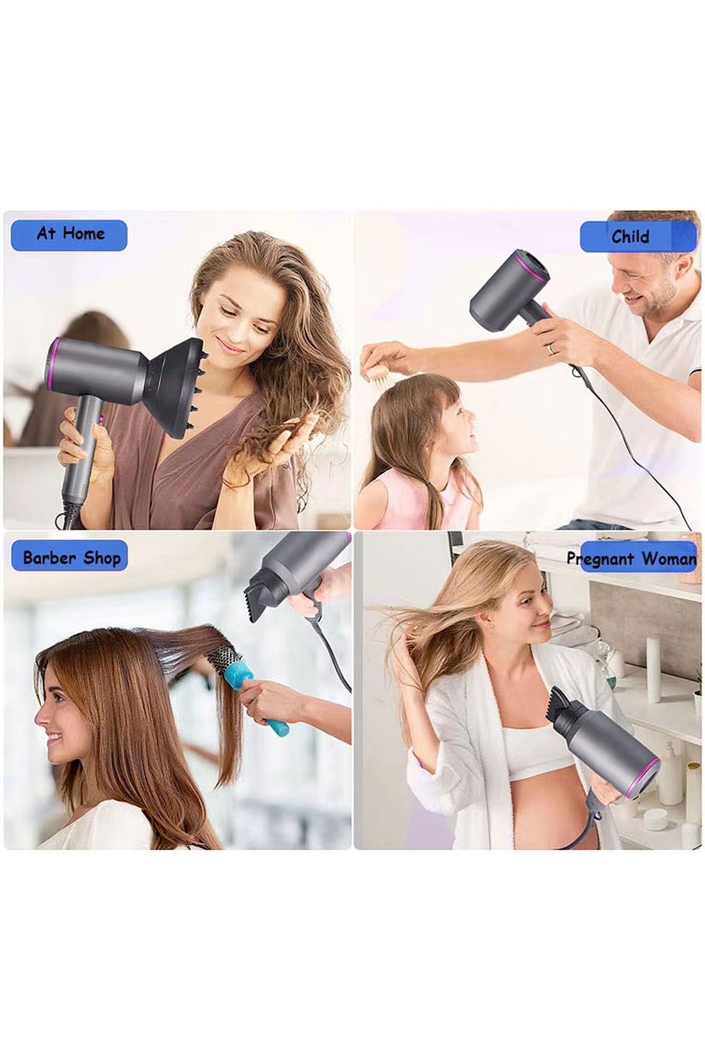 Living and Home 1800W Powerful Ionic Dryer, Hair Dryer with Diffuser & Concentrator image 6