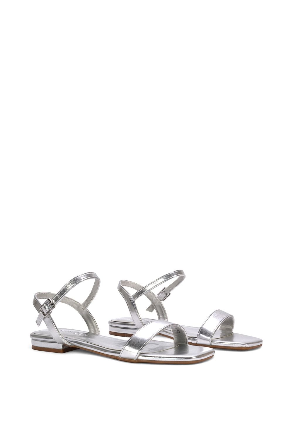 XY London 'Hallie' Open Toe Flat Strappy Sandals With Ankle Strap image 4