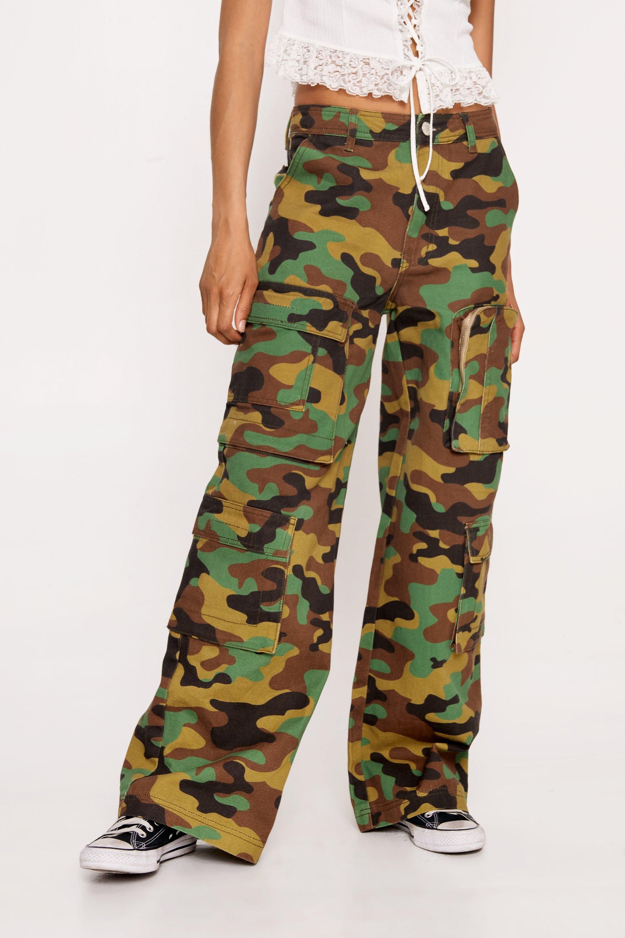 NastyGal Pocket Detail Camo Cargo Pants Camo image 2