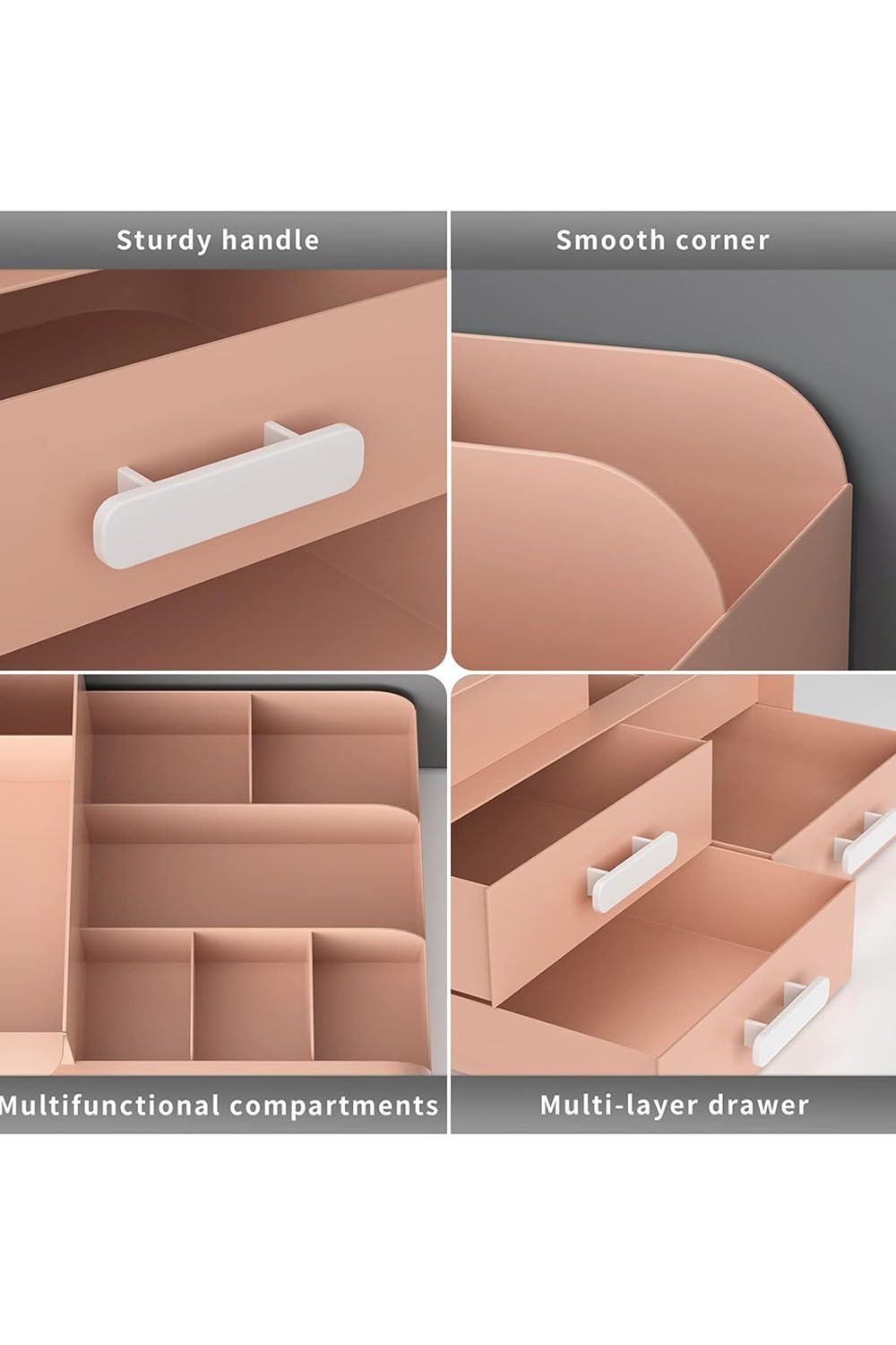 Living and Home Makeup Desktop Organizer Cosmetic Storage Gift Set with 3 Drawers image 5