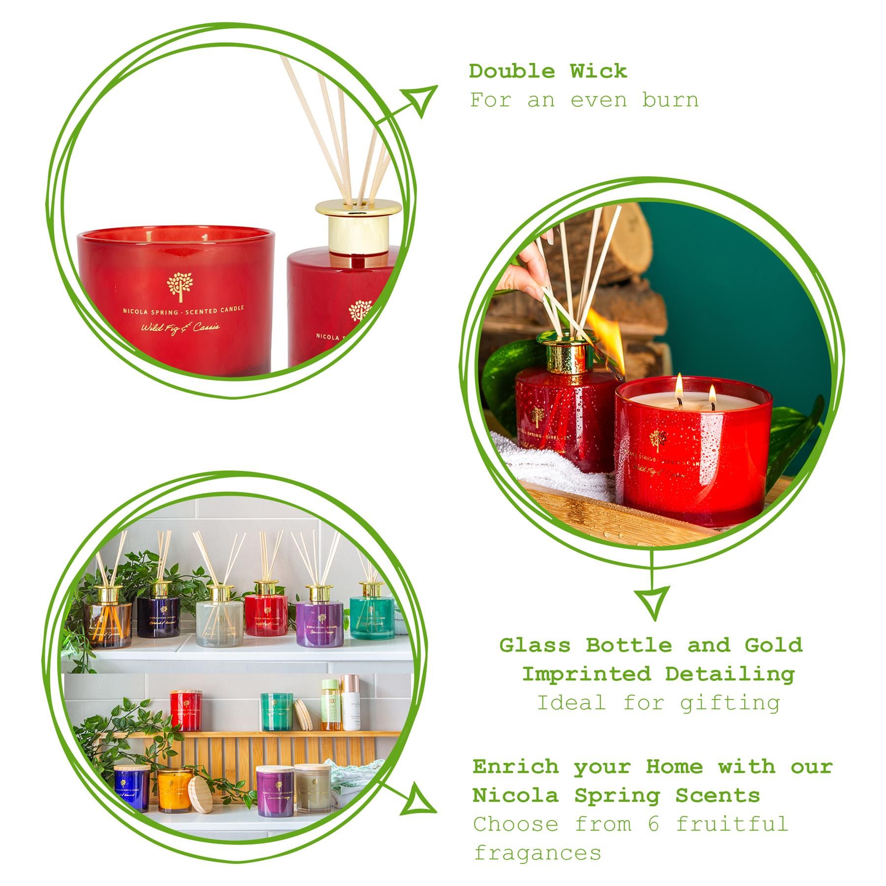 Nicola Spring Wild Fig & Cassis Candle & Diffuser Gift Set - 350g Jar + 200ml Diff image 4