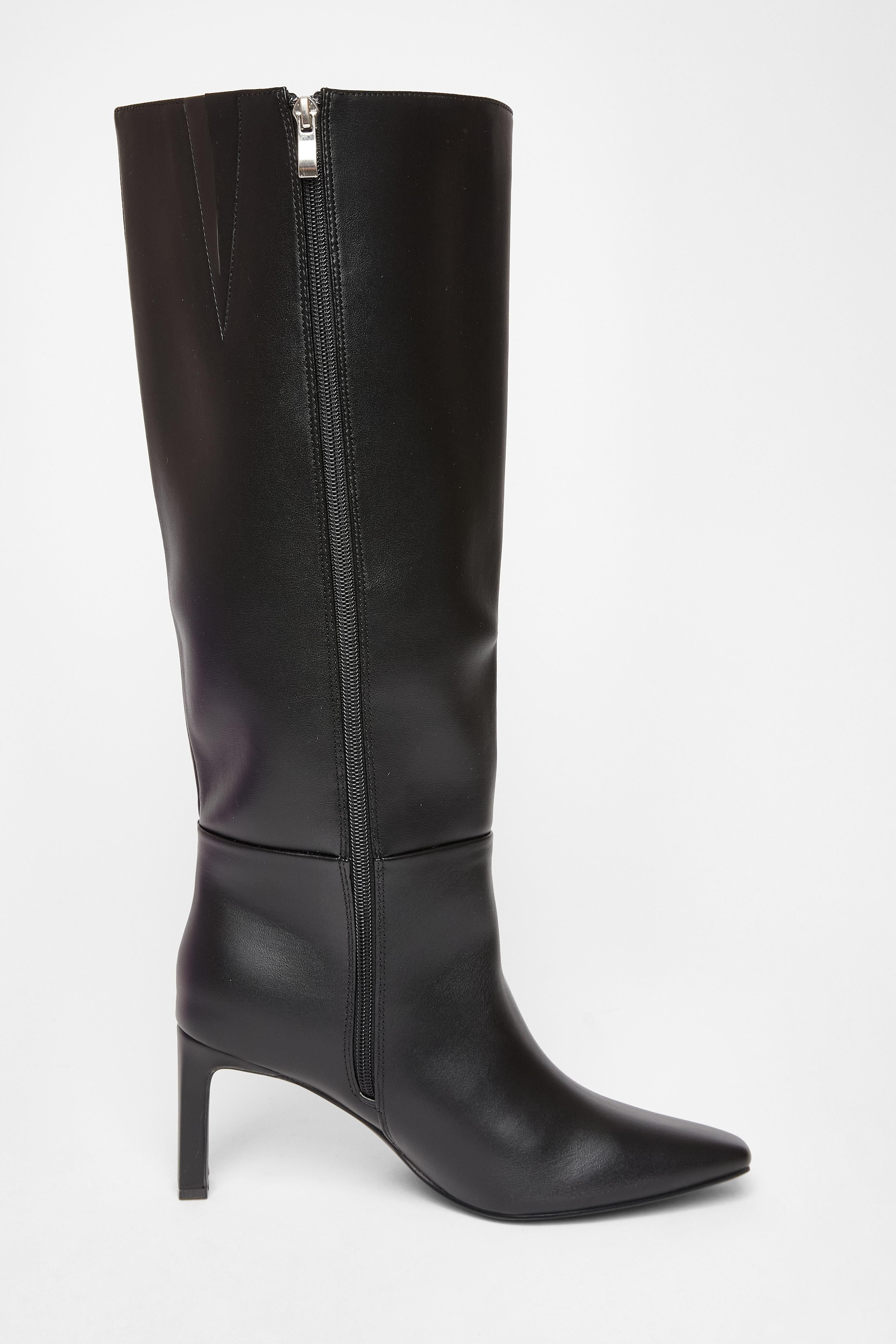 Quiz Black Wide Fit Knee High Boots image 5