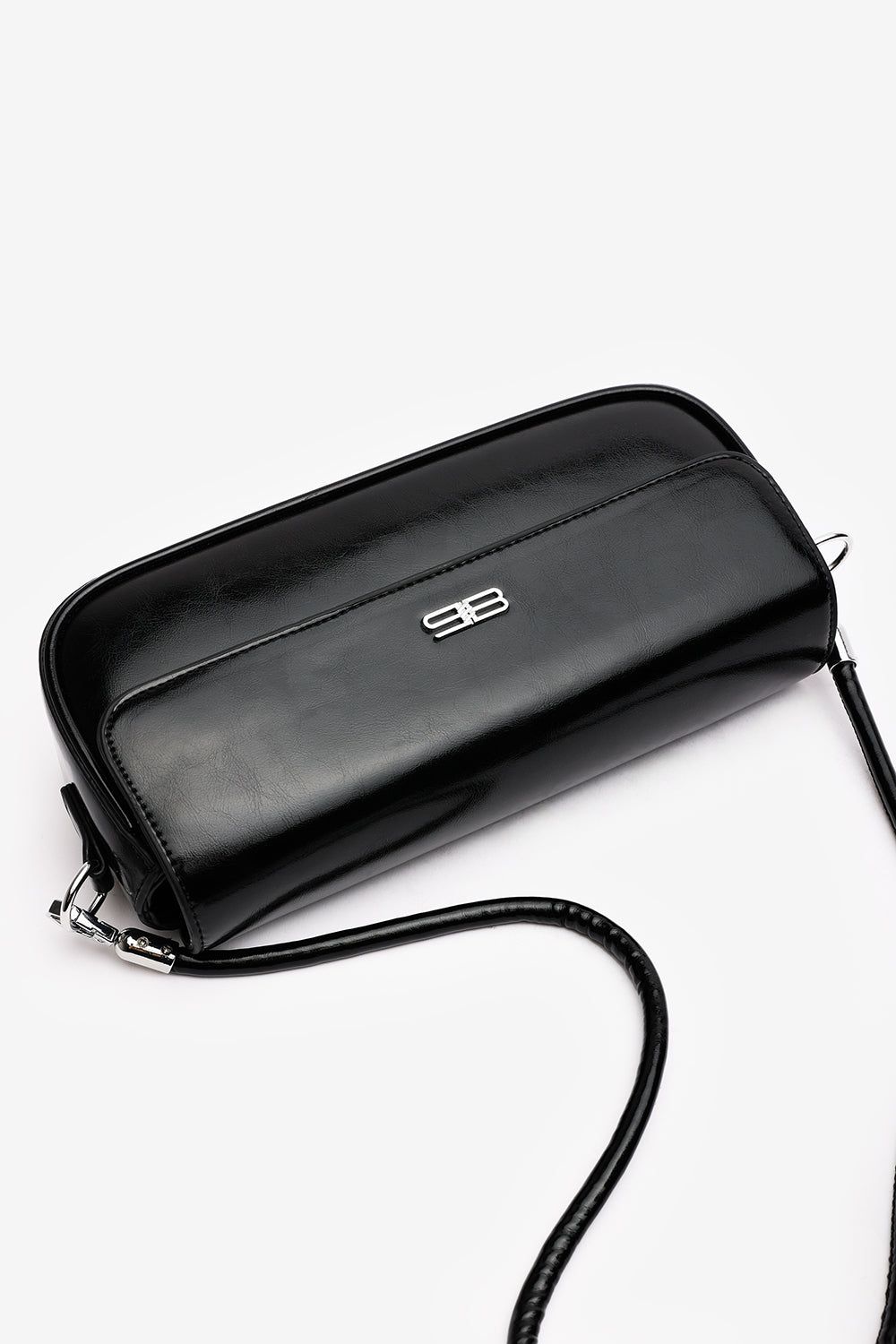 Where's That From 'Arena' Baguette Shoulder Bag in Black Faux Leather image 7