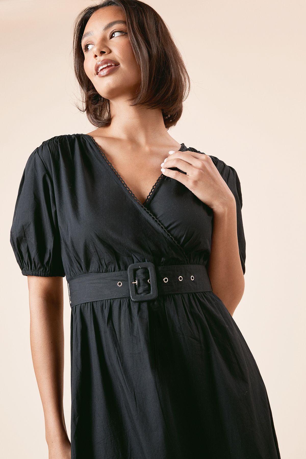 Dorothy Perkins Poplin Shirt Dress Black image 4
