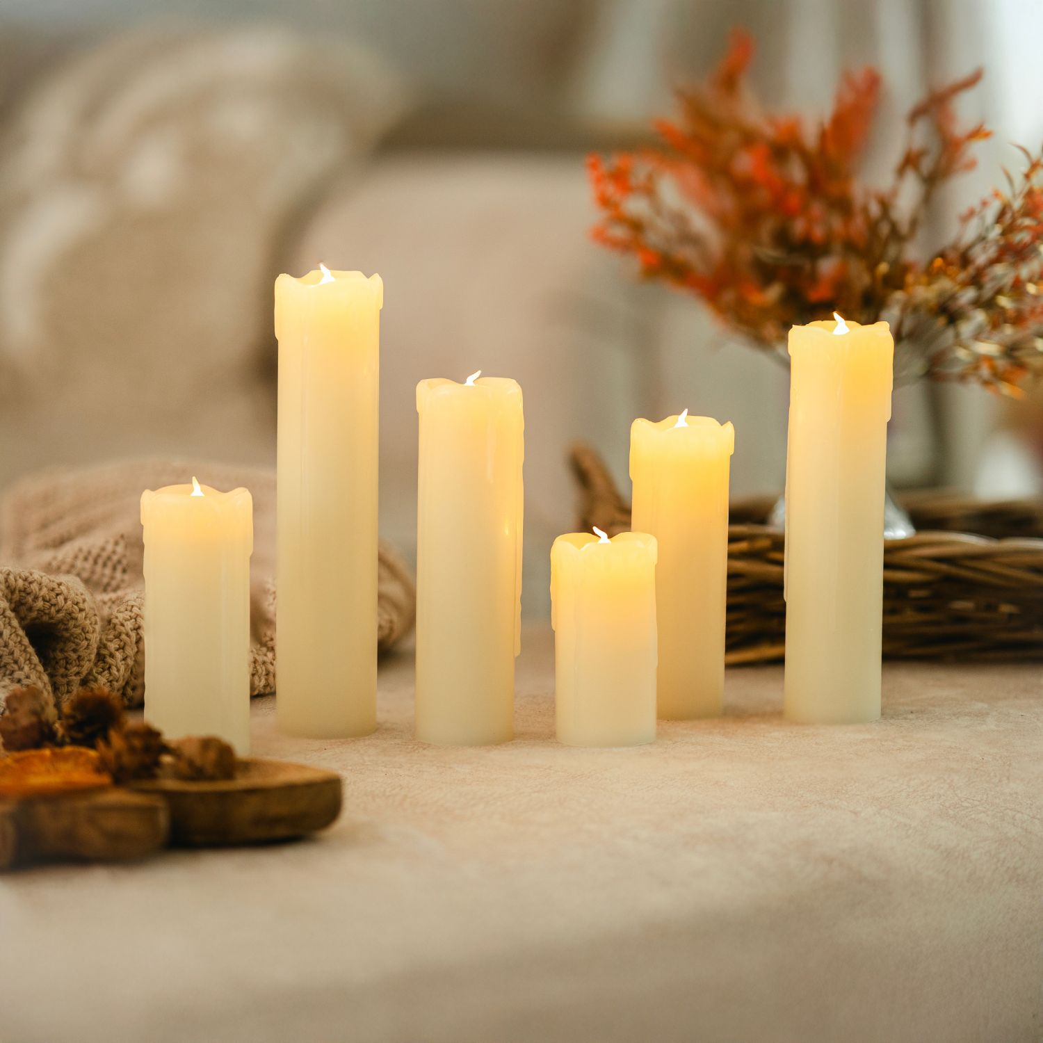 Marco Paul Set of 6 Flame Effect Candle Flickering image 1