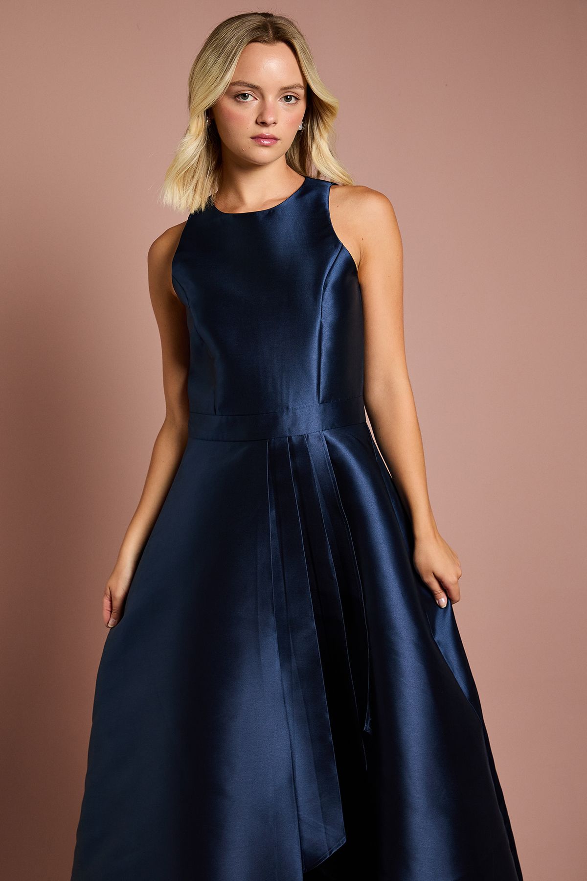 Coast Teen Coast Twill Waterfall Bridesmaid Dress Navy image 2