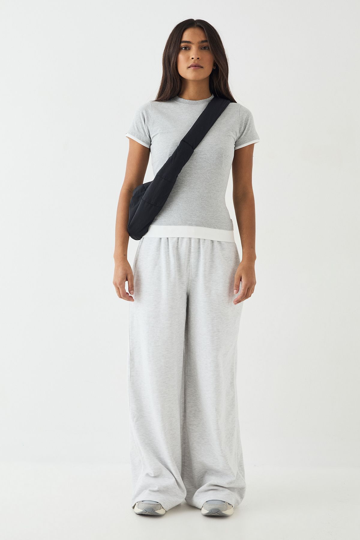 DSGN Studio DSGN Studio Contrast Short Sleeve Top Grey Marl image 5