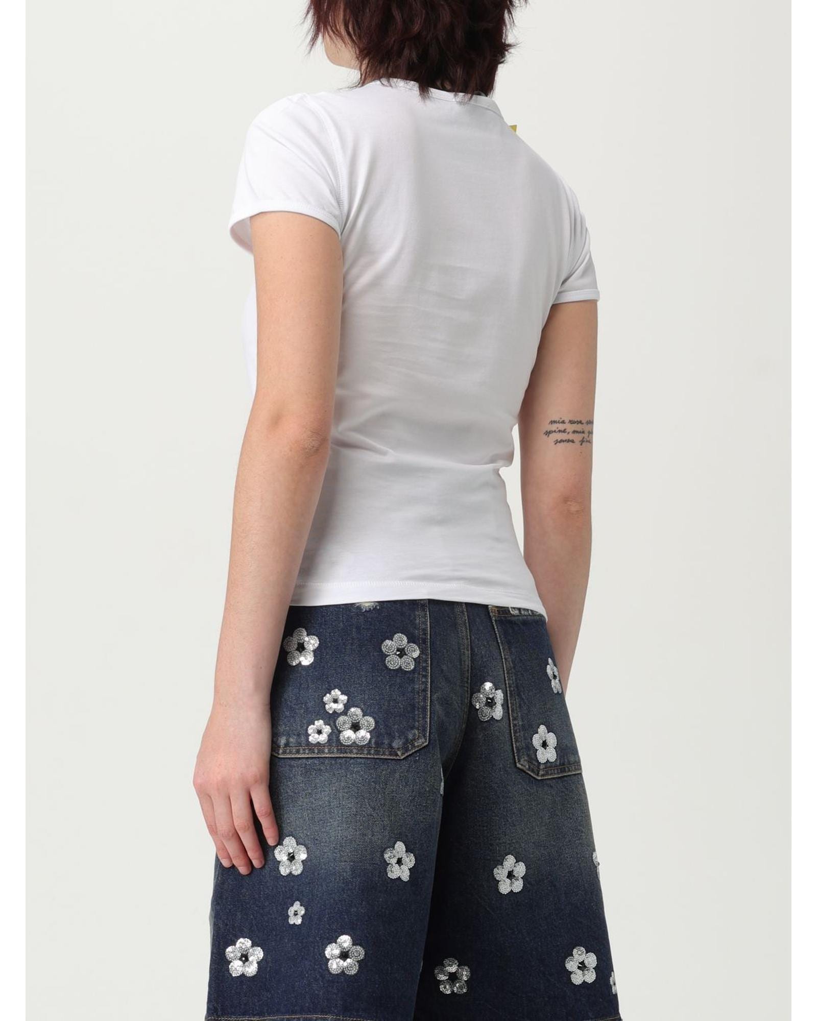 Marc Jacobs Rhinestone Logo Tee Wo - White image 3