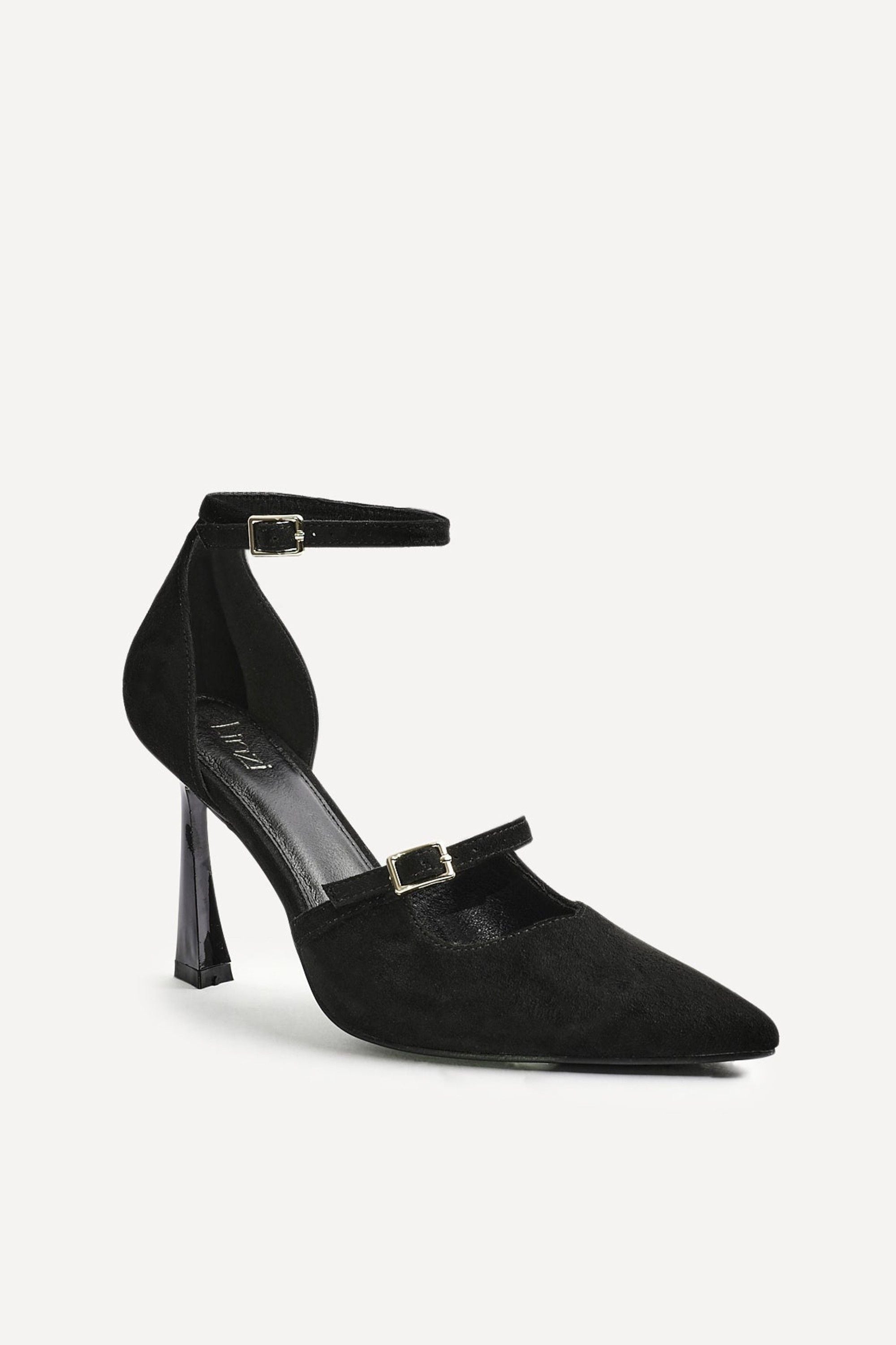 Linzi Larah Black Faux Suede Court Heel image 5