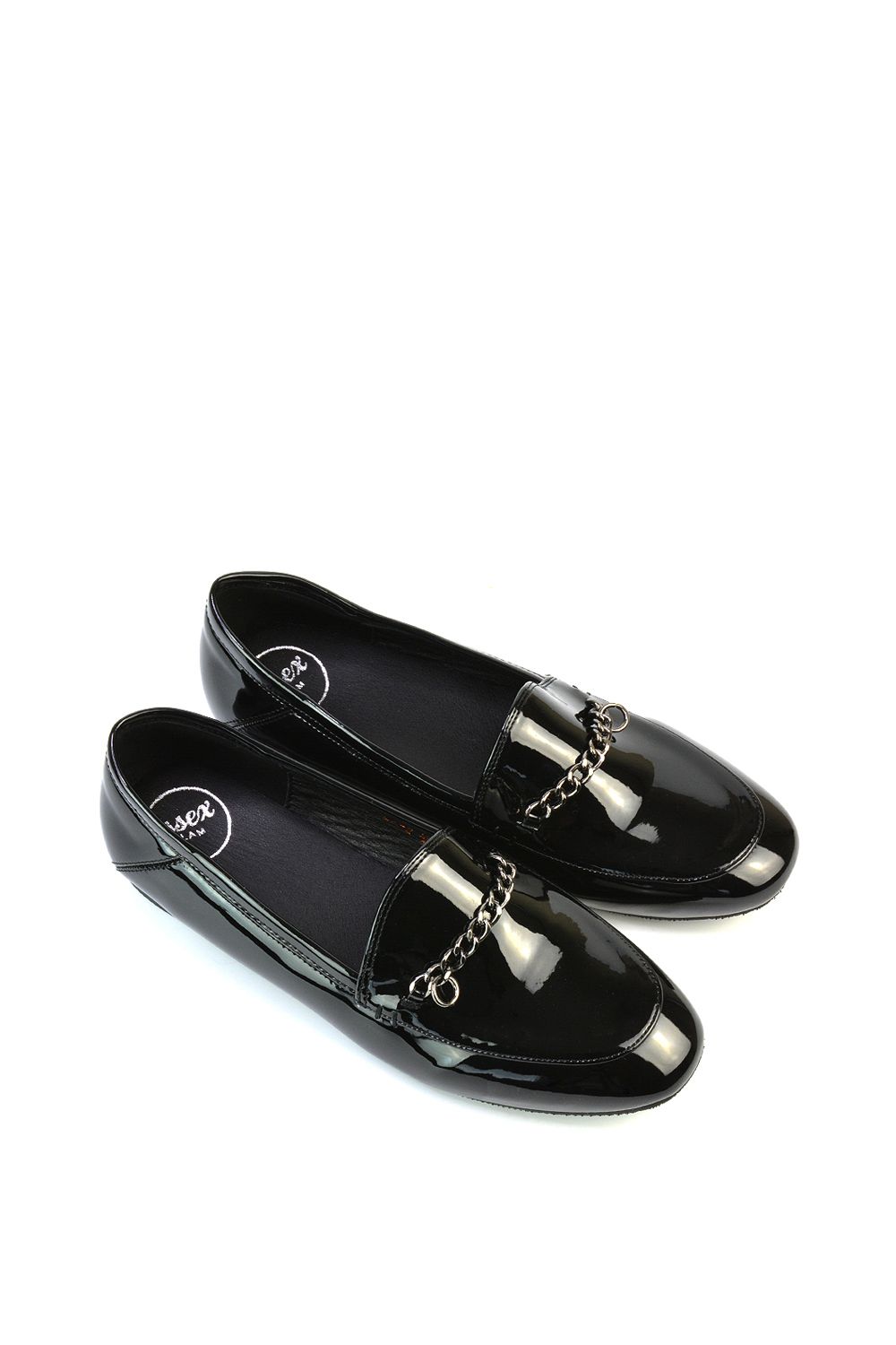 XY London 'Tessah' Chain Detail Flat Heel Slip On Loafers image 4