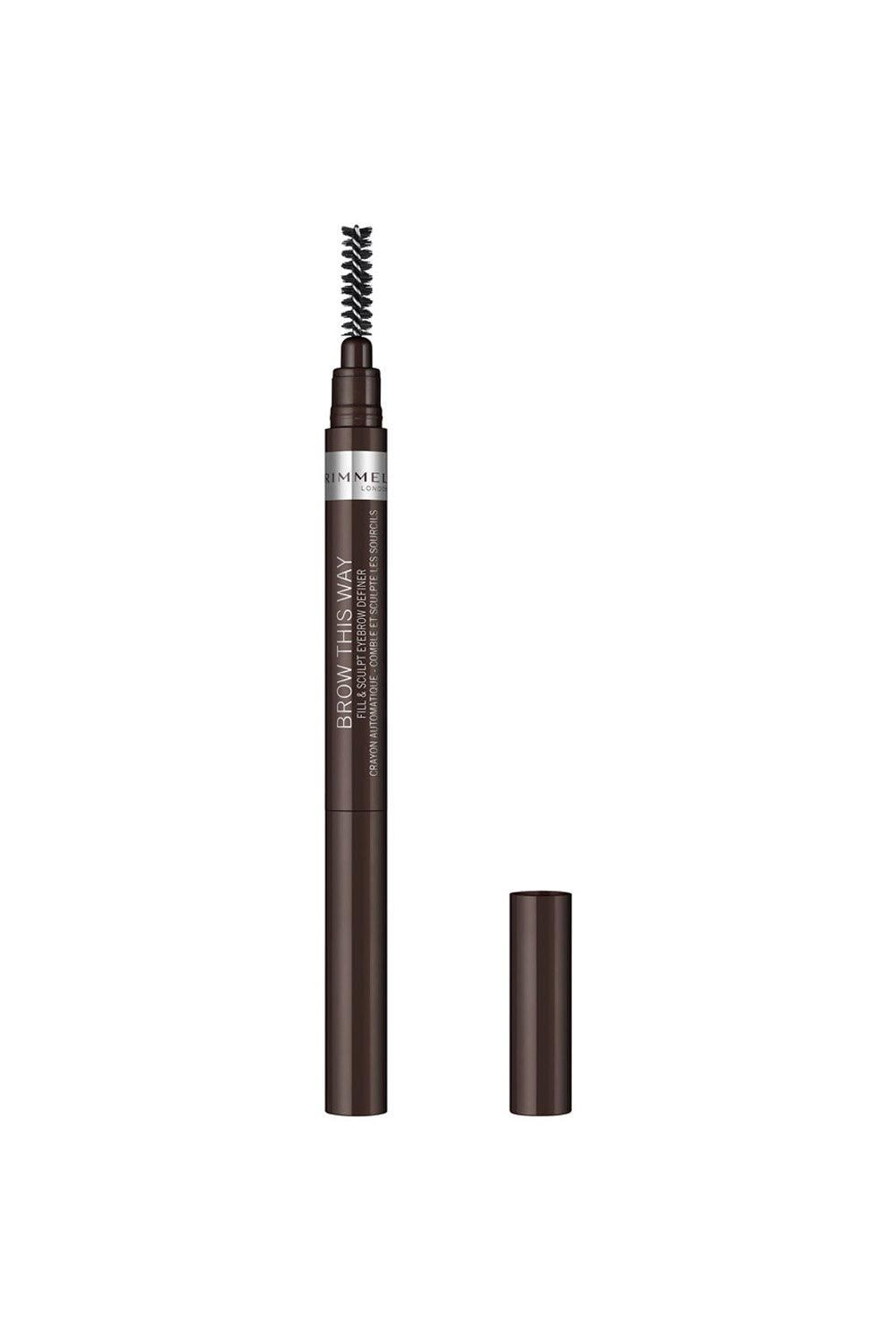 Rimmel London Brow This Way Fill & Sculpt Eyebrow Definer Dark Brown image 4