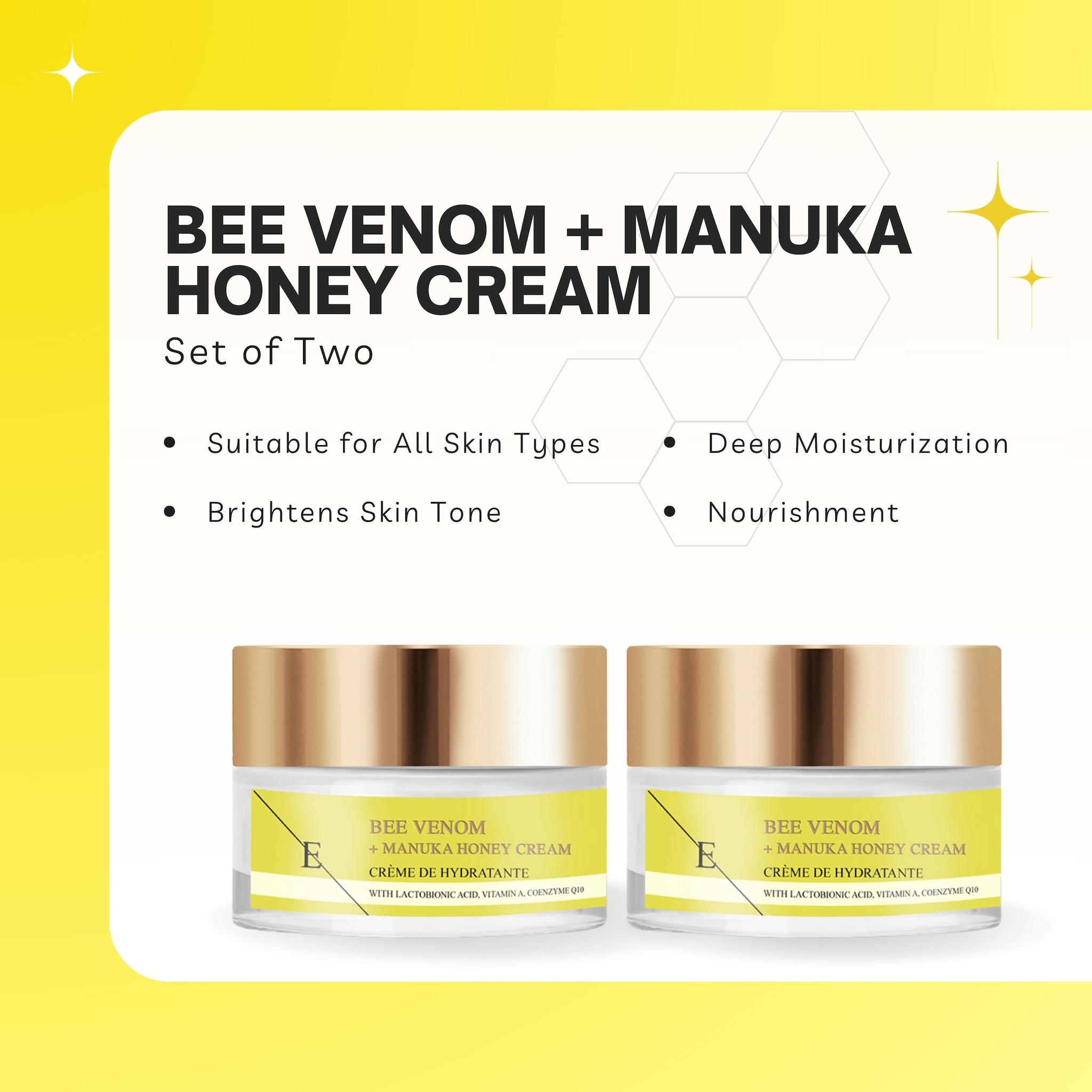 Erth Skin London Bee Venom + Manuka Honey Cream 50ml x 2 image 2