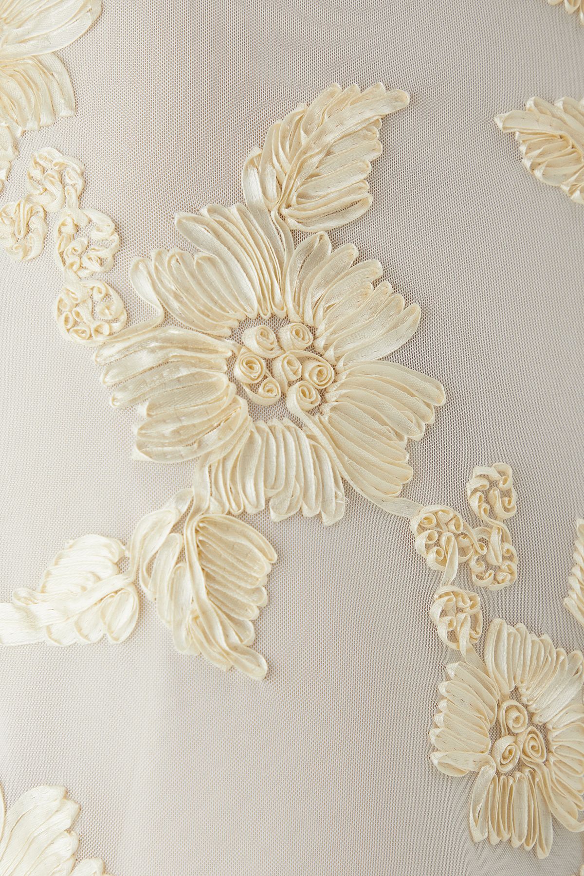 MissPap Floral Textured Bandeau Mini Dress Champagne image 5