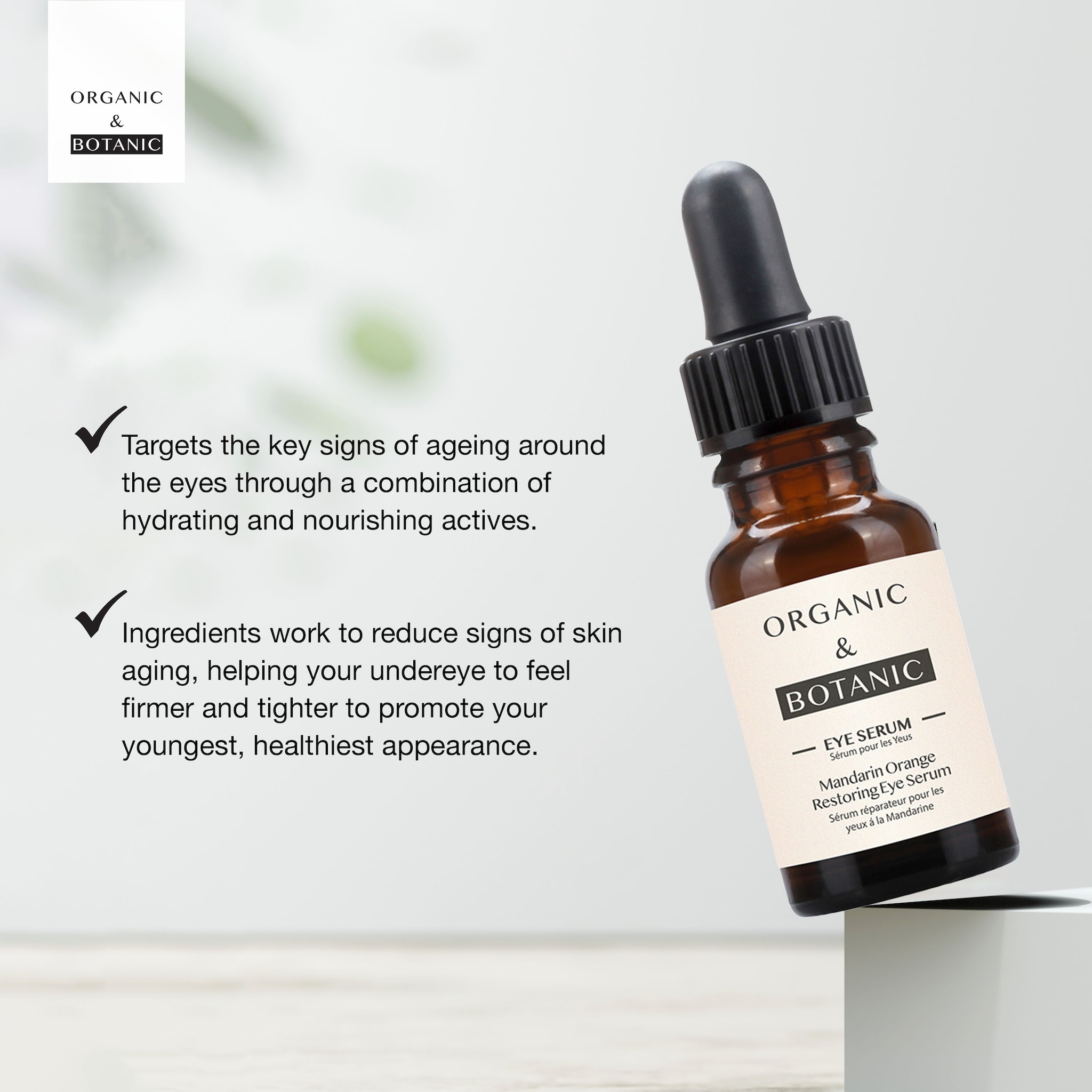 Organic & Botanic Mandarin Orange Restorative Eye Serum 15ml x 2 Duo Set image 4