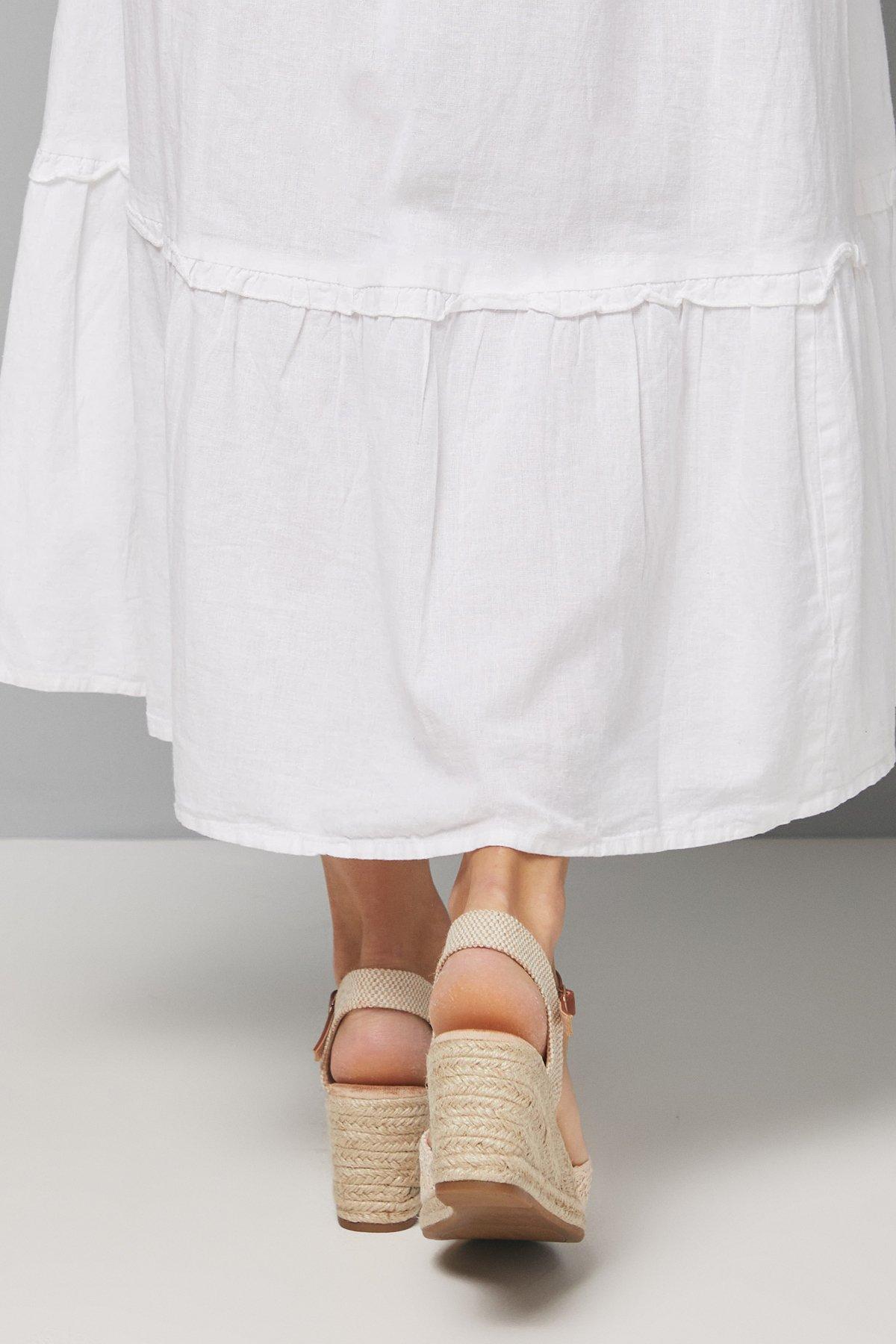 Dorothy Perkins Good For The Sole: Vaeloras Faux Suede Comfort Sock Closed Toe Medium Espadrille Wedge Sandals Beige image 3