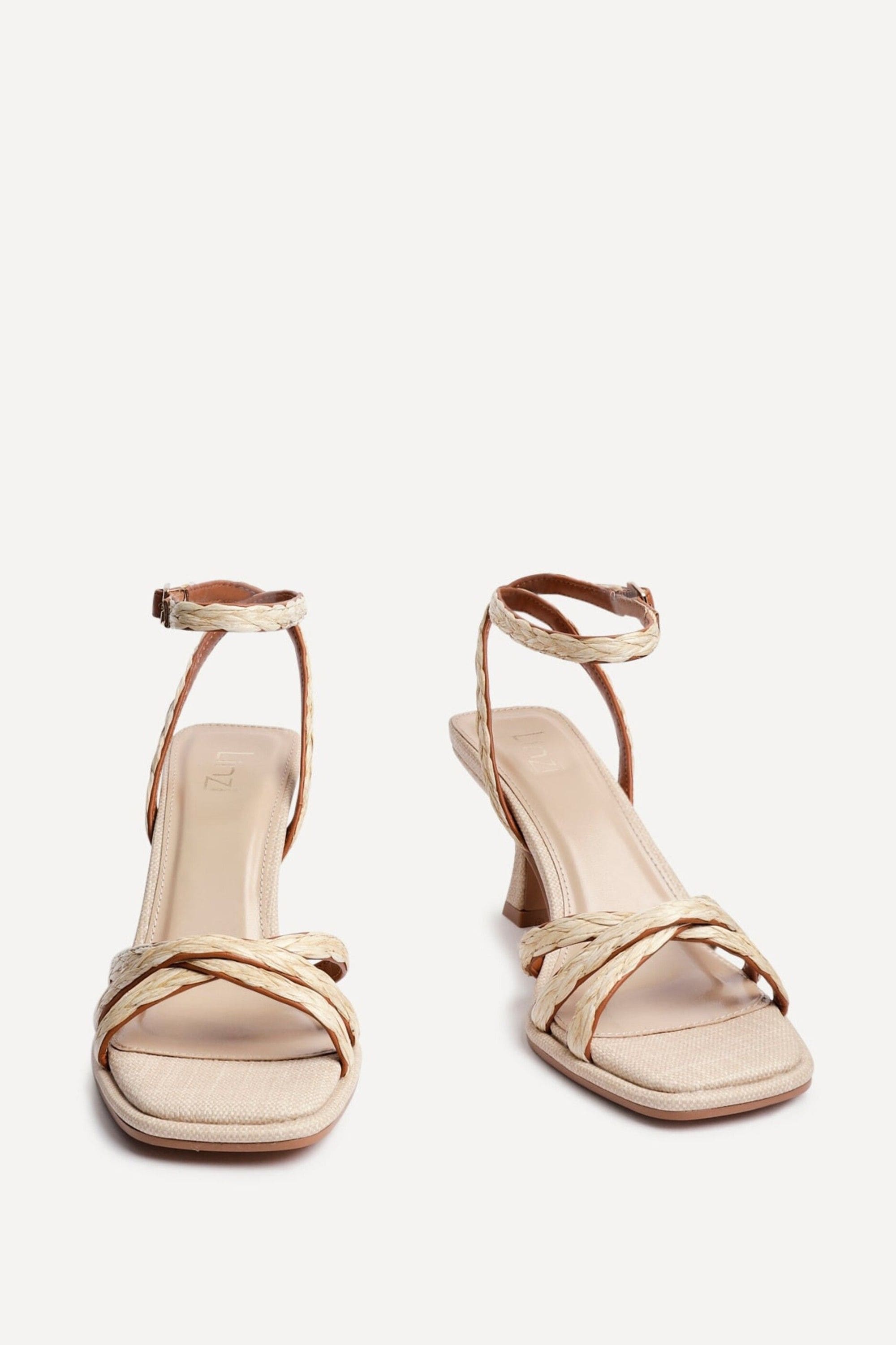 Linzi Faro Natural Raffia Strappy Heeled Sandals image 3
