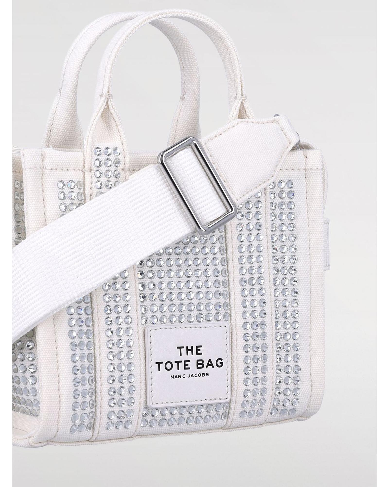 Marc Jacobs Mini Tote Bag Crystal Embellishts Wo - White Clutch Bags image 3