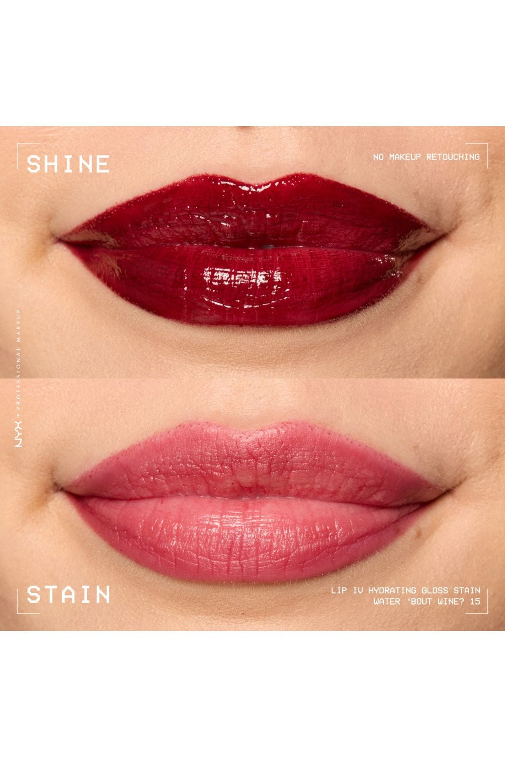 NYX Professional Makeup Lip IV Hydrating Gloss Stain, Lip Gloss 5ml Water Bout Wine image 6