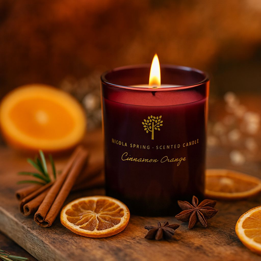 Nicola Spring Cinnamon Orange Candle & Diffuser Gift Set - 130g Jar + 200ml Diffuser image 2